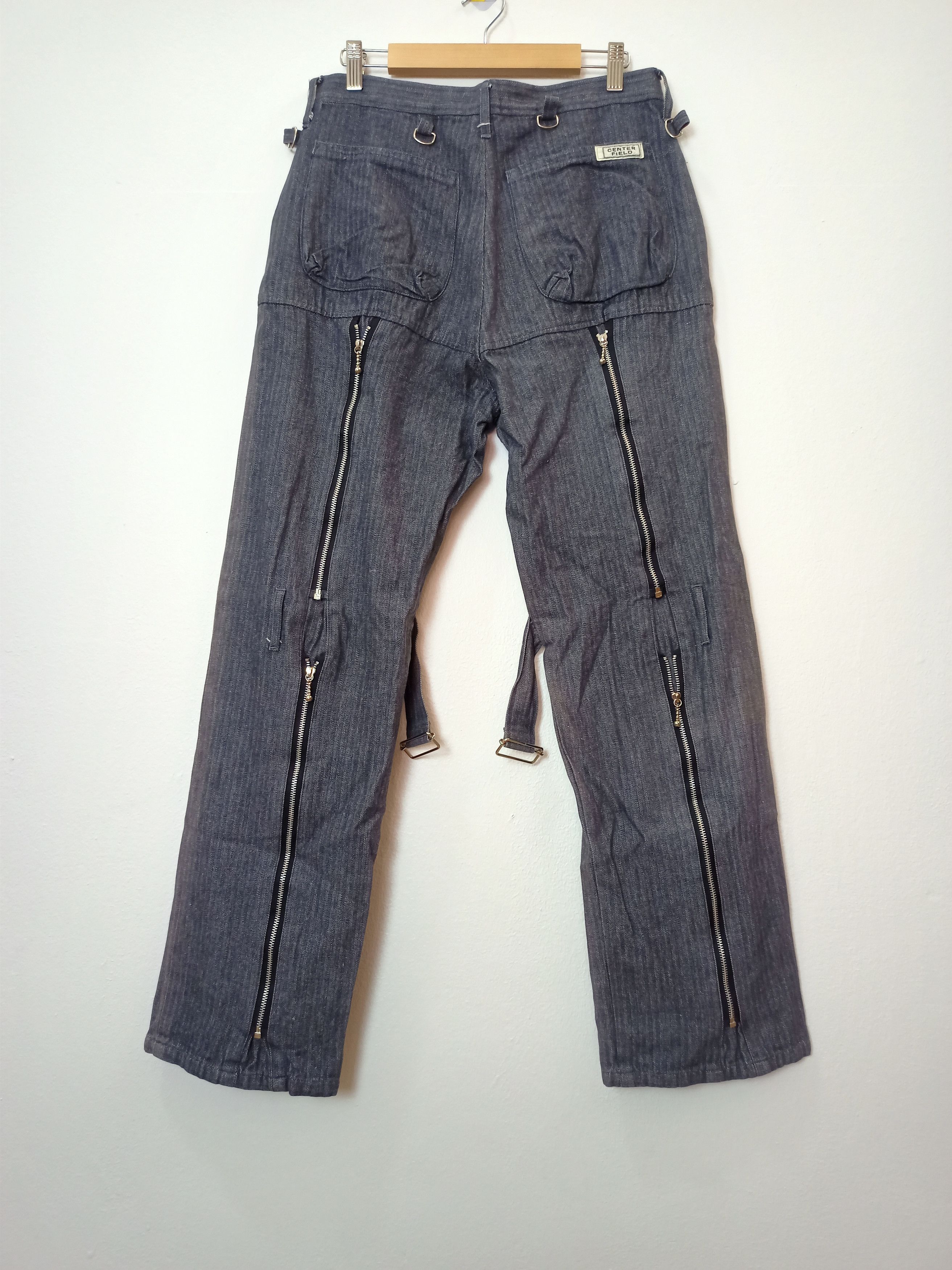 image of Avant Garde x Seditionaries Center Field Punk Lace Up Zipper Bondage Pants Made In Japan in Grey (S