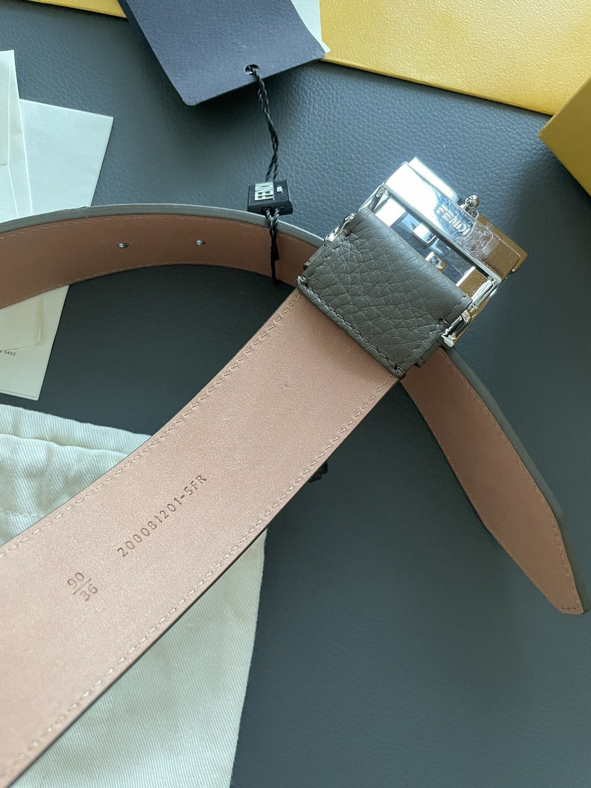 Fendi Limited Edition BrandNEW Iconic Runway FF Logo Leather Belt Size 32 - 6 Thumbnail