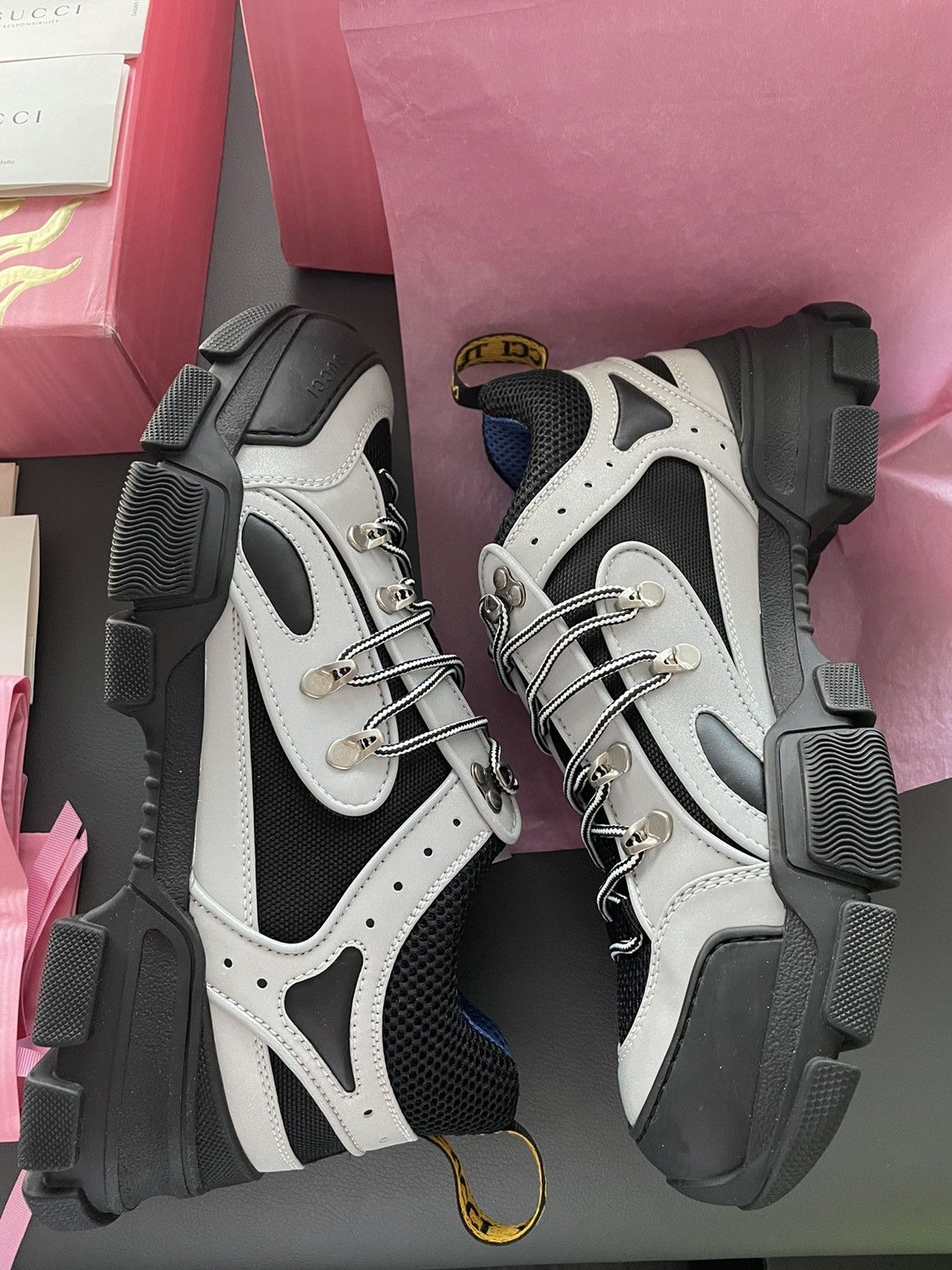 Gucci Rare LimitedEdition New Track Reflective Leather Track Boots Size US 9.5 / EU 42-43 - 8 Thumbnail