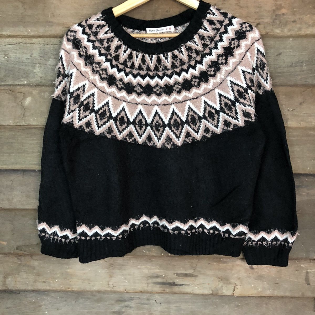 Japanese Brand Cutie Blonde navajo art Black Knitwear #051 Size S / US 4 / IT 40 - 3 Thumbnail