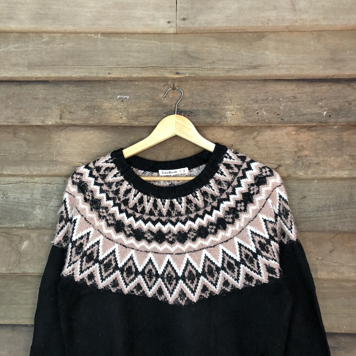Japanese Brand Cutie Blonde navajo art Black Knitwear #051 Size S / US 4 / IT 40 - 2 Thumbnail