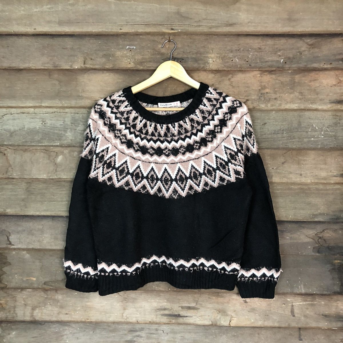 Japanese Brand Cutie Blonde navajo art Black Knitwear #051 Size S / US 4 / IT 40 - 1 Thumbnail
