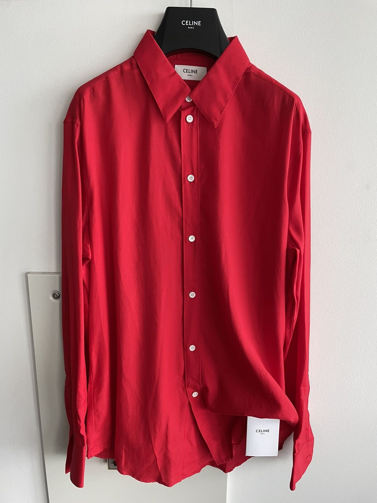 Celine × Hedi Slimane Rare Brand New Iconic Hedi Slimane Super Runway C Shirt Size US XL / EU 56 / 4 - 17 Thumbnail