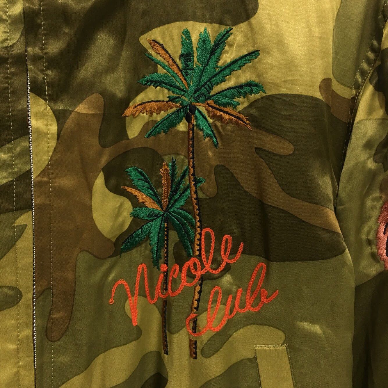Japanese Brand Vtg NICOLE SUKAJAN Flight Jacket Camo Reversible Flamingo Size M / US 6-8 / IT 42-44 - 6 Thumbnail