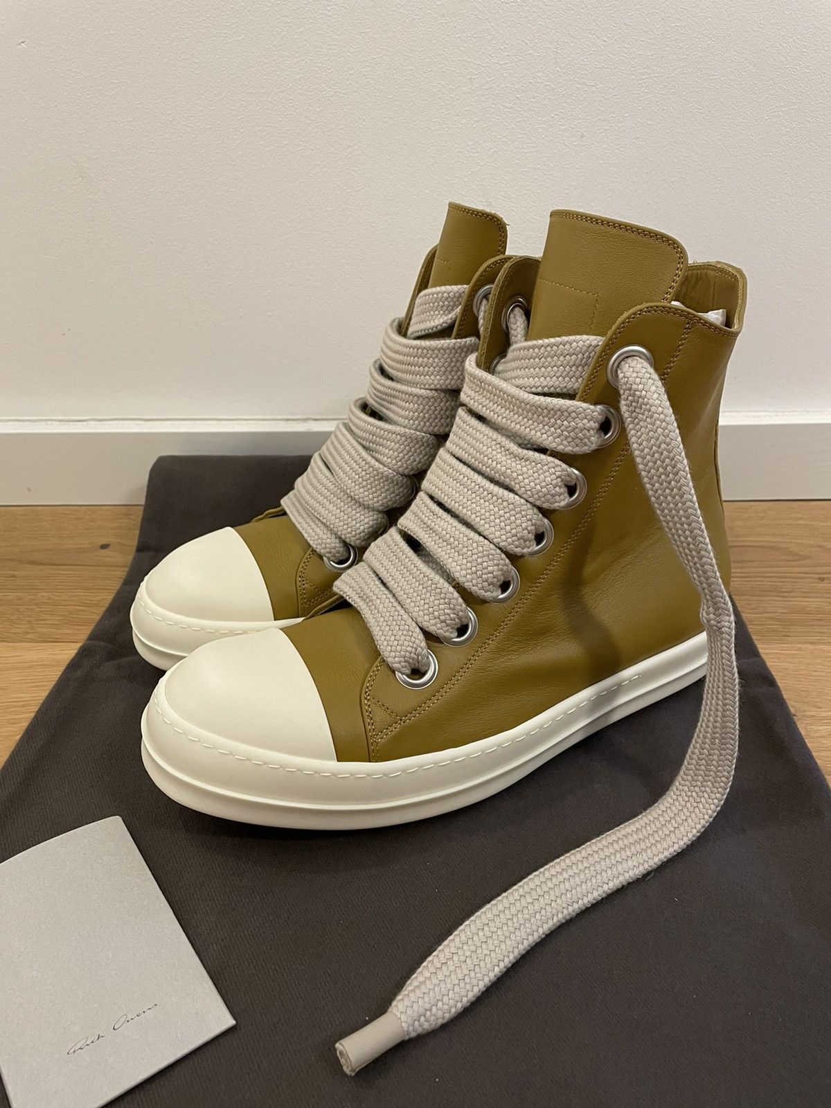 Rick Owens Rick Owens Mainline Ramones High Jumbo Laces Brown | Grailed