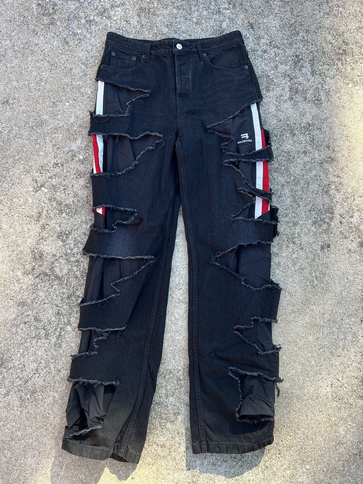 Balenciaga Balenciaga Black Slashed Denim Jeans | Grailed