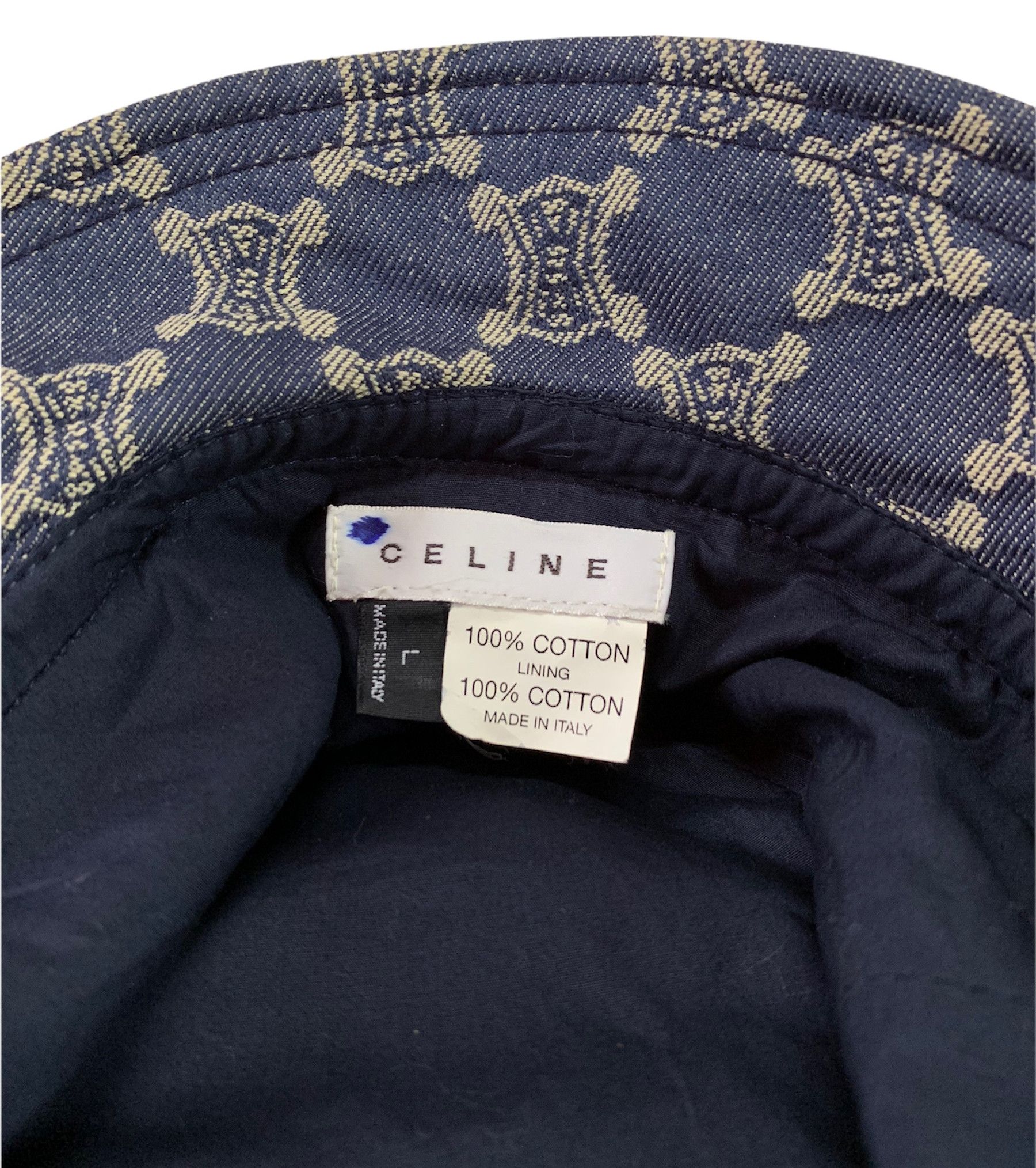 Celine × Designer Celine macadam pattern indigo canvas leather bucket hat Size ONE SIZE - 7 Thumbnail