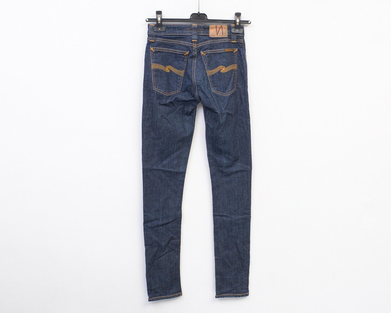 Indigo × Nudie Jeans Skinny Lin Women W25L32 Low Rise Pants Trousers Stretch Slim Size 25" / US 0 / IT 36 - 4 Thumbnail