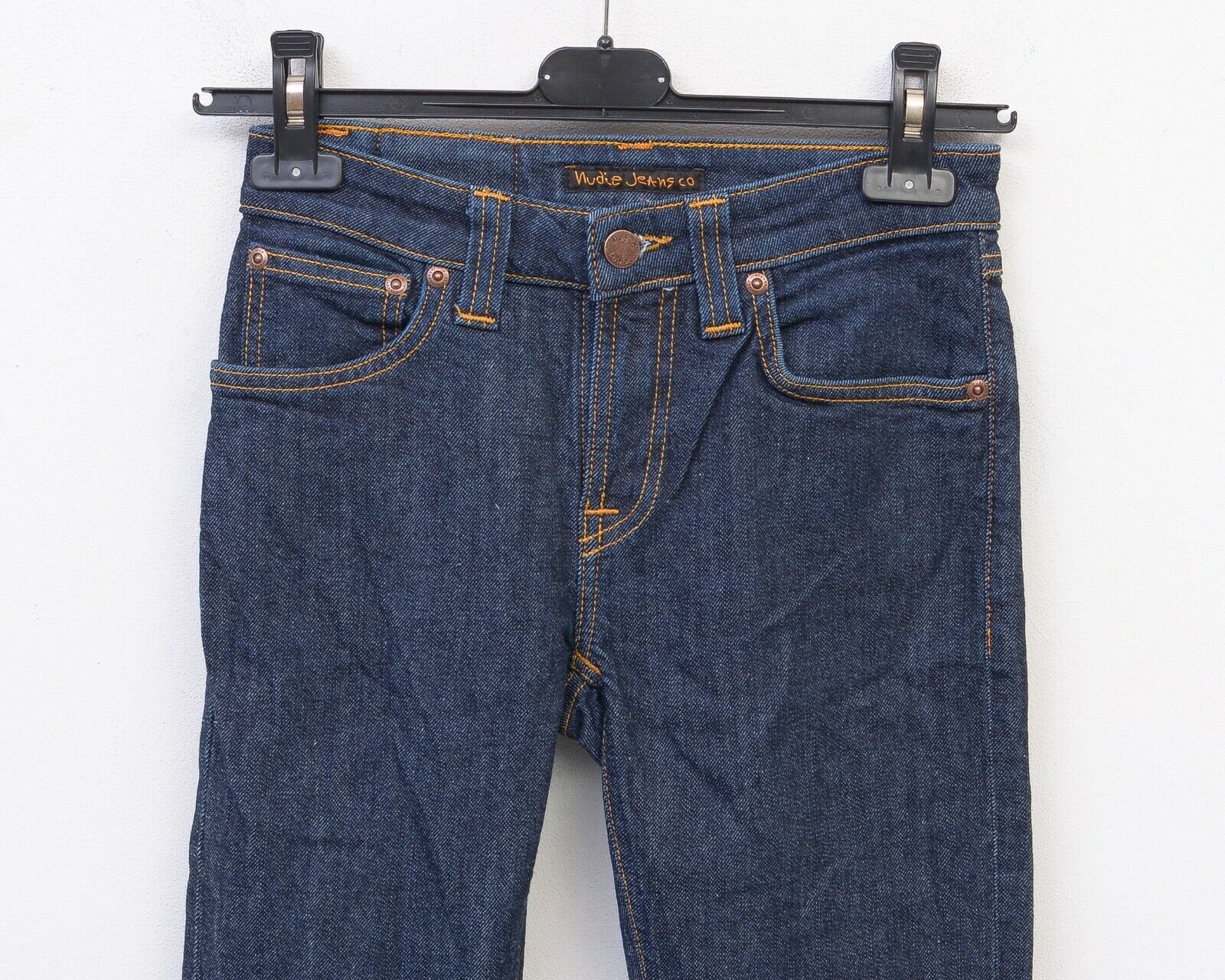 Indigo × Nudie Jeans Skinny Lin Women W25L32 Low Rise Pants Trousers Stretch Slim Size 25" / US 0 / IT 36 - 2 Thumbnail