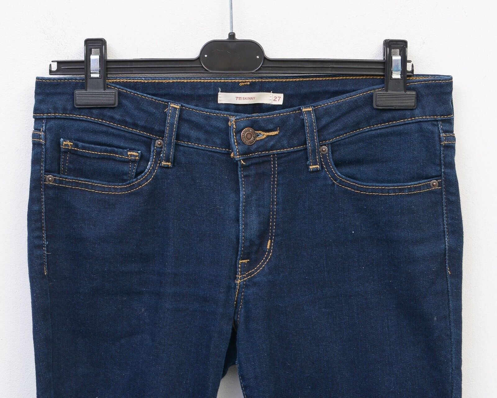 Levi's 711 Skinny Womens W27 L28 Mid Rise Jeans Trousers Slim Pants Size 27" / US 4 / IT 40 - 2 Thumbnail