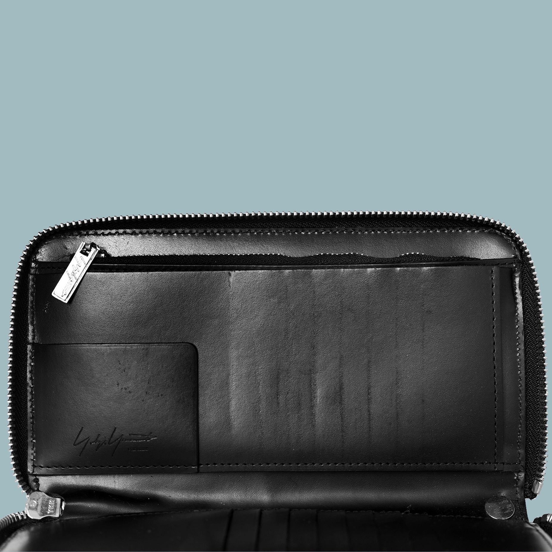 Yohji Yamamoto Yohji Yamamoto Black Leather All Around Zip Wallet Size ONE SIZE - 5 Thumbnail