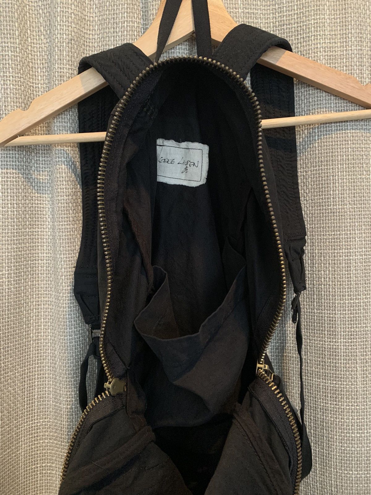 Greg Lauren Greg Lauren Scraps Black Patchwork Canvas Backpack Size ONE SIZE - 4 Thumbnail