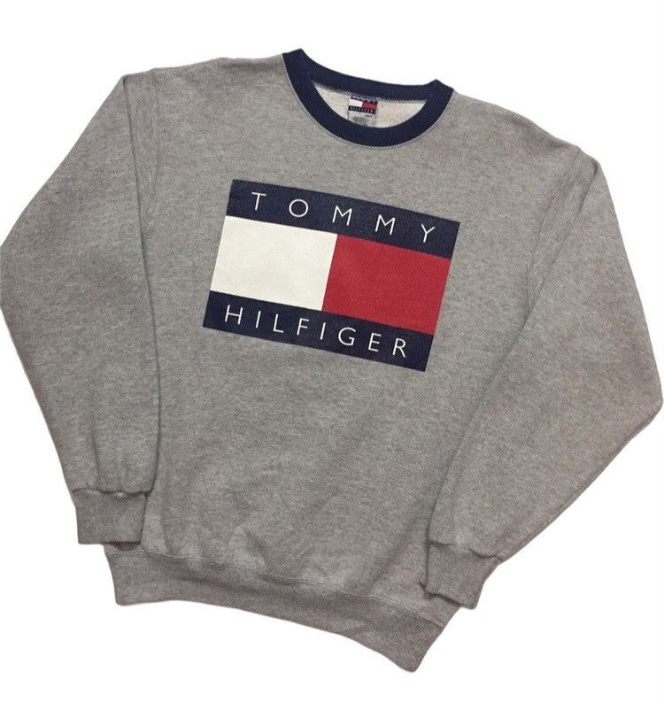 Tommy Hilfiger VINTAGE 90s TOMMY HILFIGER BIG LOGO USA BRAND SWEATSHIRT Size US M / EU 48-50 / 2 - 2 Thumbnail