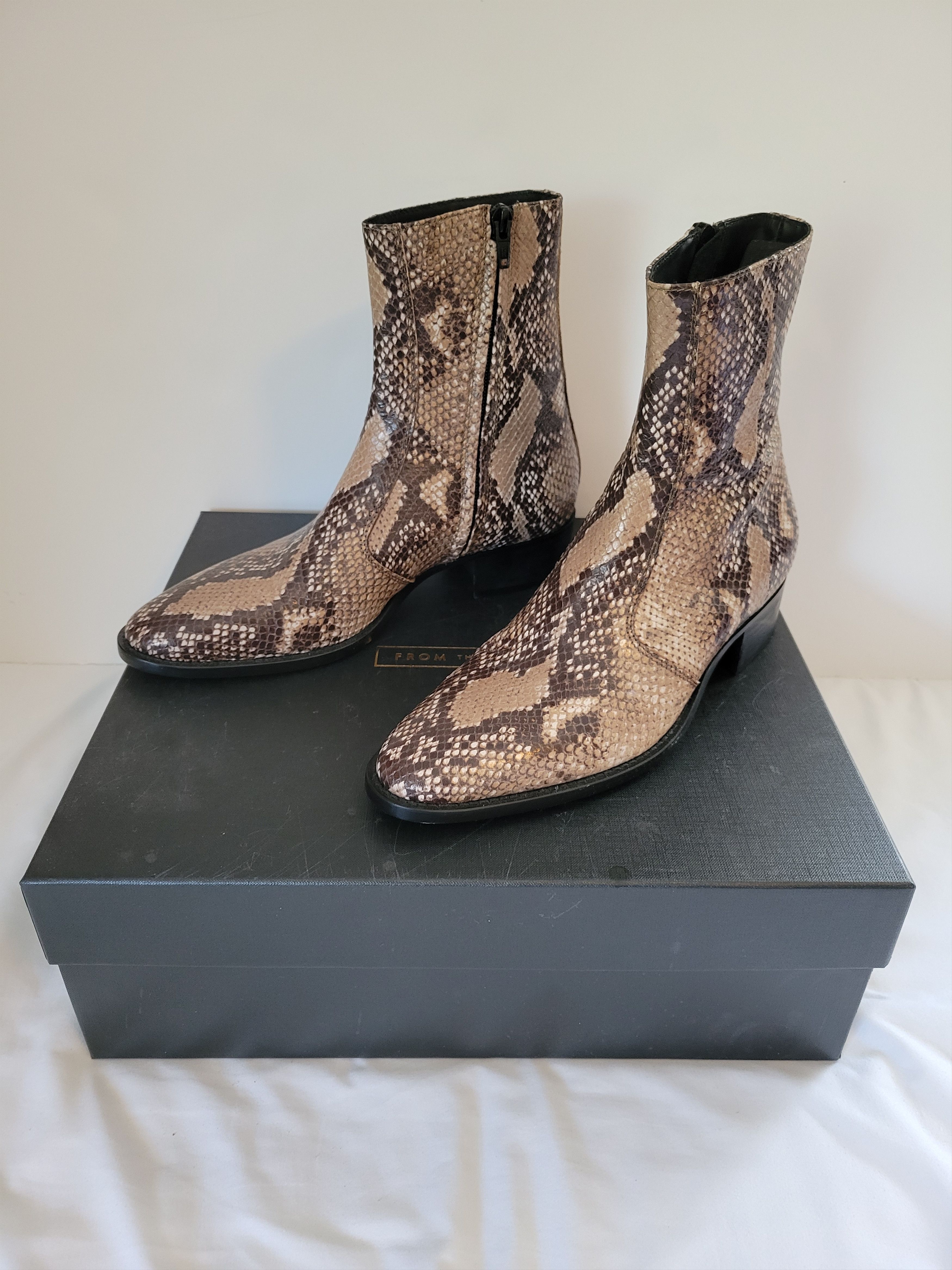 From The First From The First Luca 40mm Side Zip Snake-Effect Boots ...