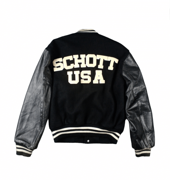 Schott Vintage Schott USA Varsity Sleeve Leather Jacket | Grailed