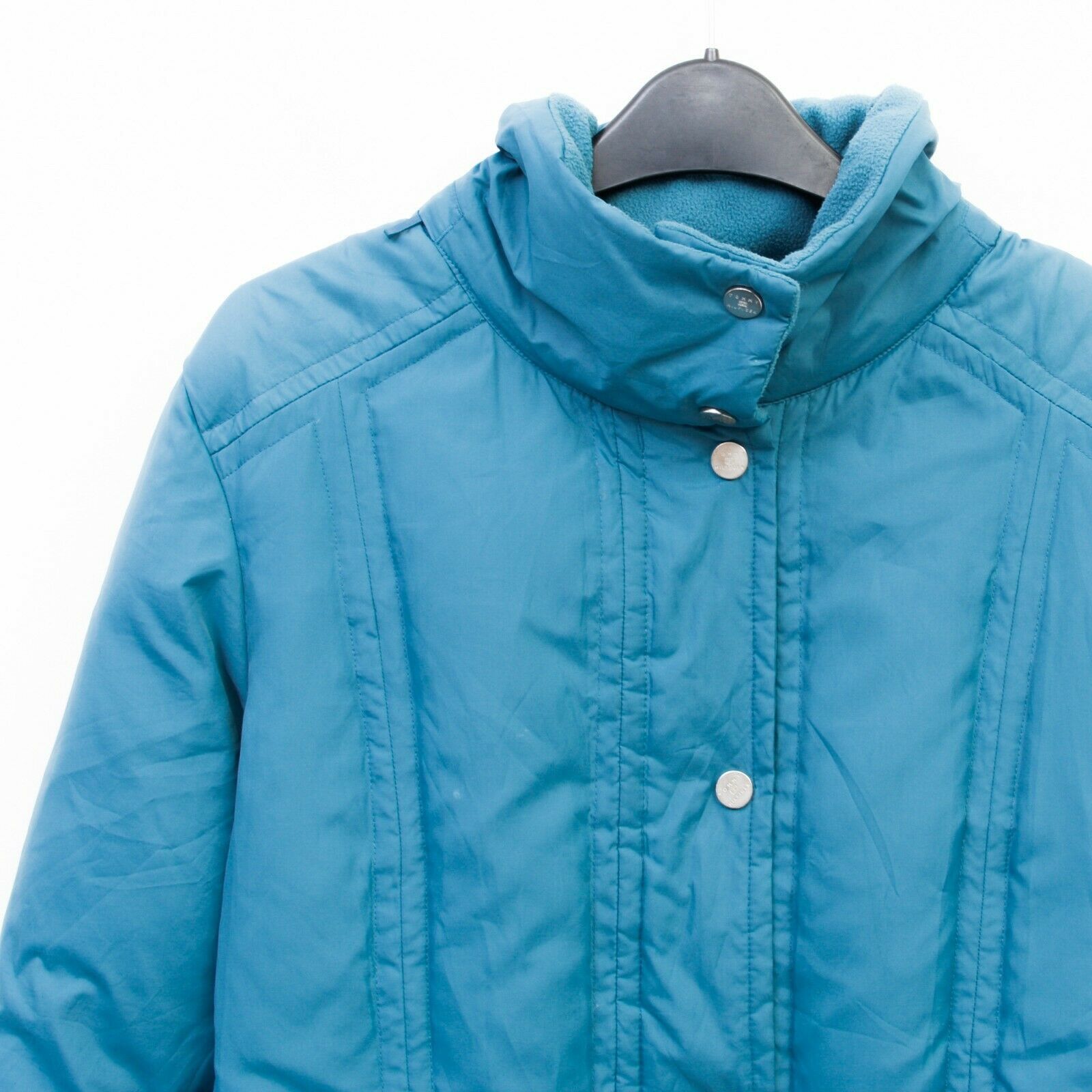 Tommy Hilfiger Down Puffer L Women Jacket Padded Coat Winter Blue Outdoors Size L / US 10 / IT 46 - 2 Thumbnail