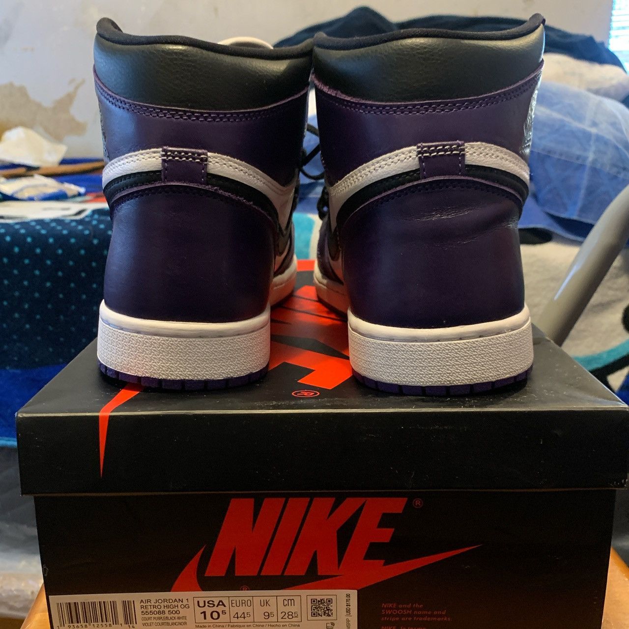 Jordan Brand Air Jordan 1 Court Purple Size US 10.5 / EU 43-44 - 2 Thumbnail