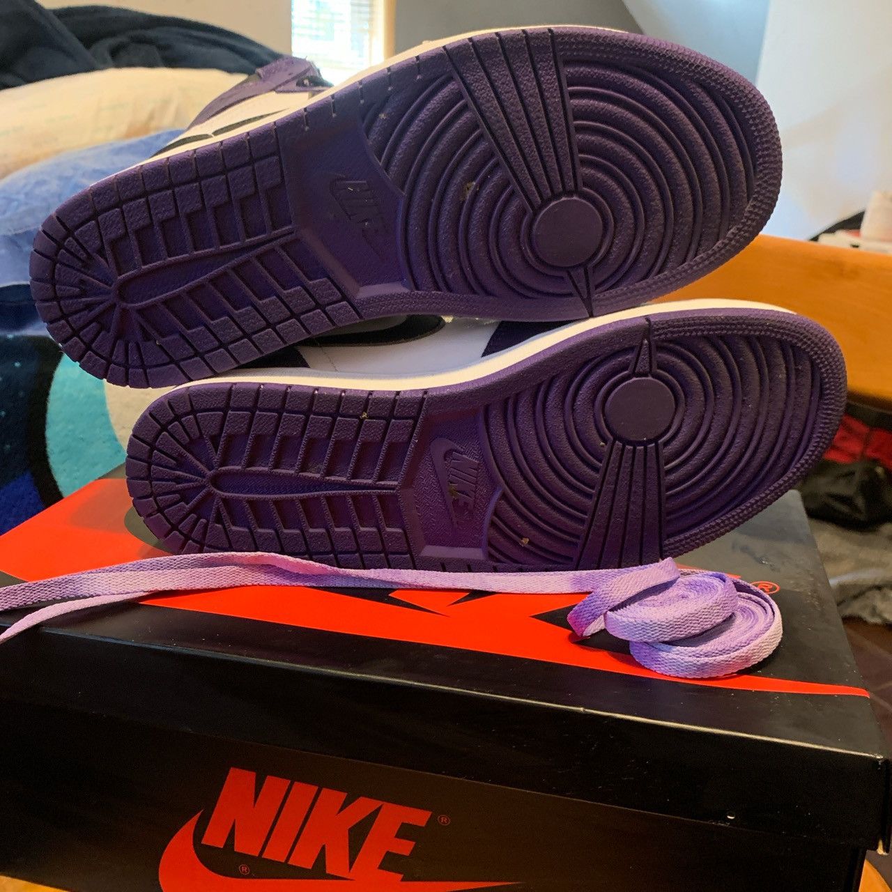 Jordan Brand Air Jordan 1 Court Purple Size US 10.5 / EU 43-44 - 3 Thumbnail