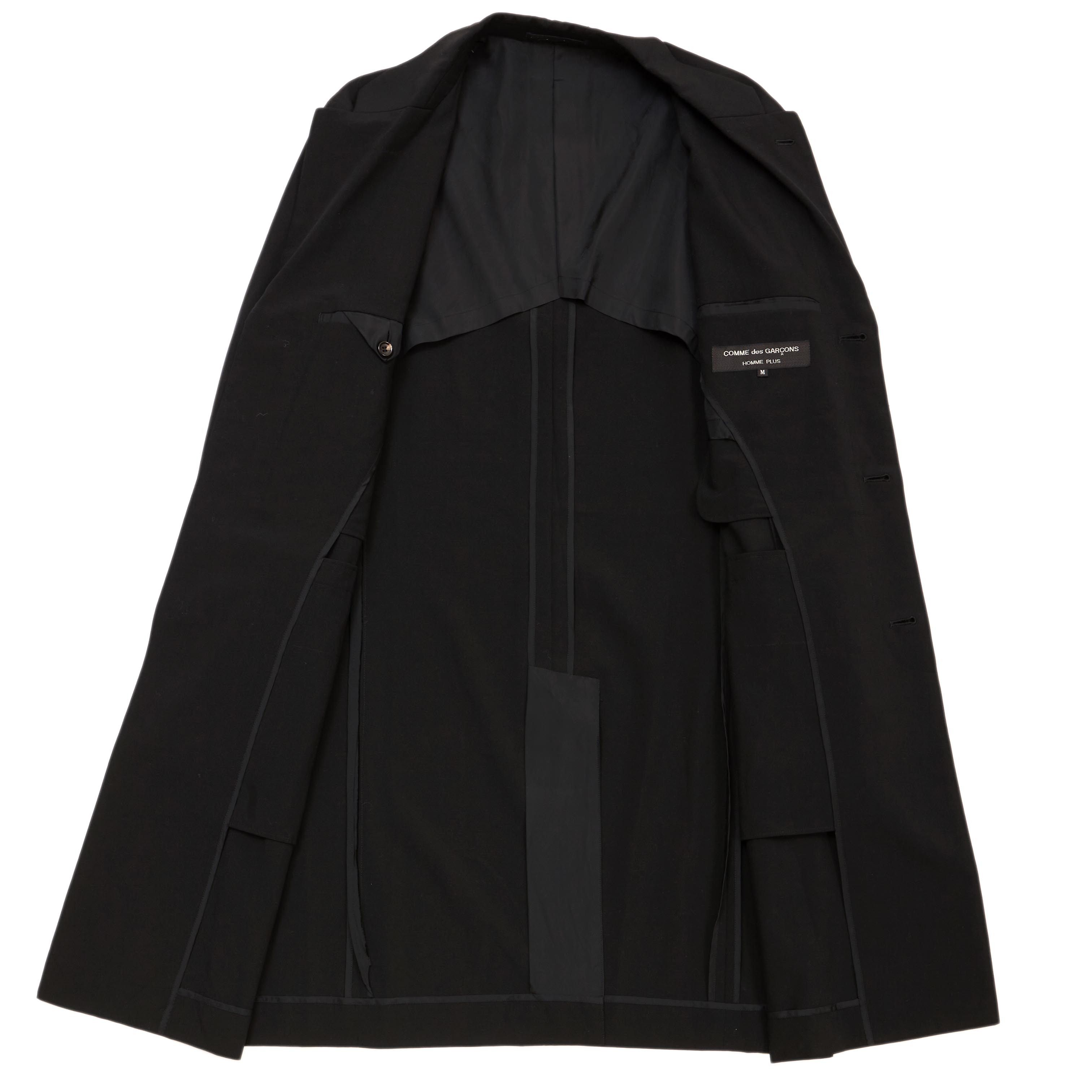 Comme des Garcons × Comme des Garcons Homme Plus SS98 Long Deconstructed Wool Blazer Jacket Size 48L - 2 Thumbnail