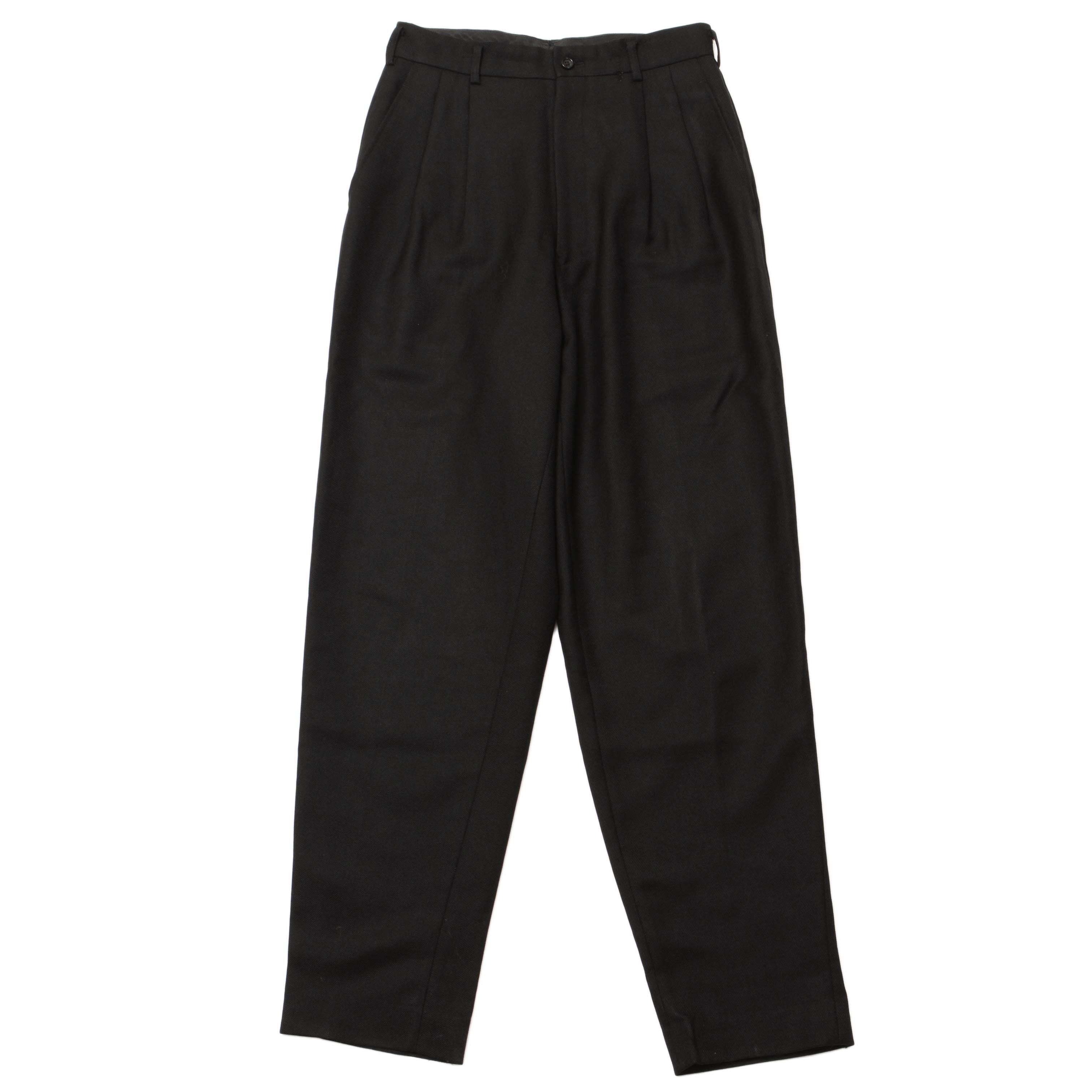 image of Comme Des Garcons x Comme Des Garcons Homme Plus Aw91 Heavy Twill Wool Pants in Black (Size 28)