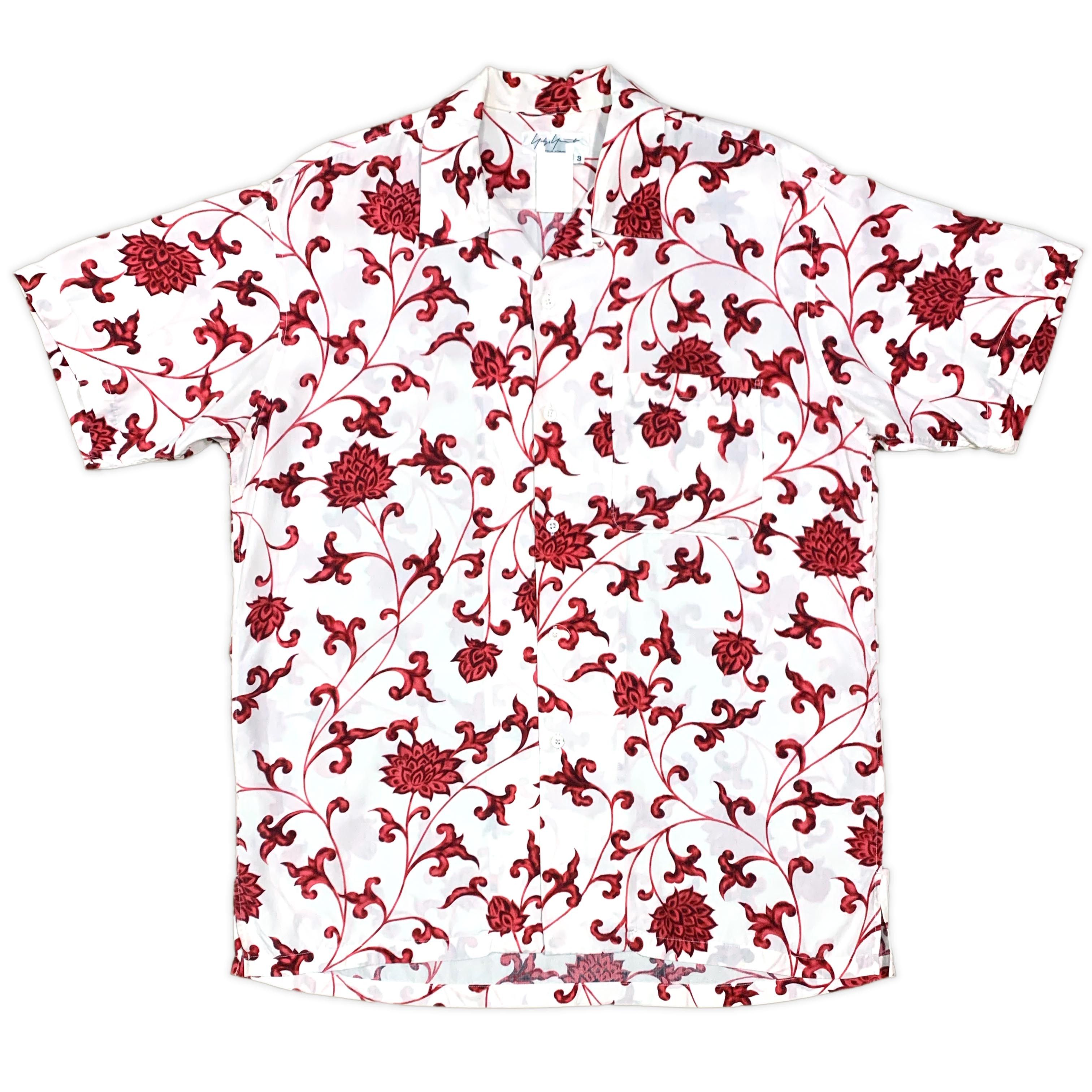 Y's 花と少年期 Floral Pattern Rayon Shirt Yohji Yamamoto Y's for men Floral Rayon Shirt | Grailed