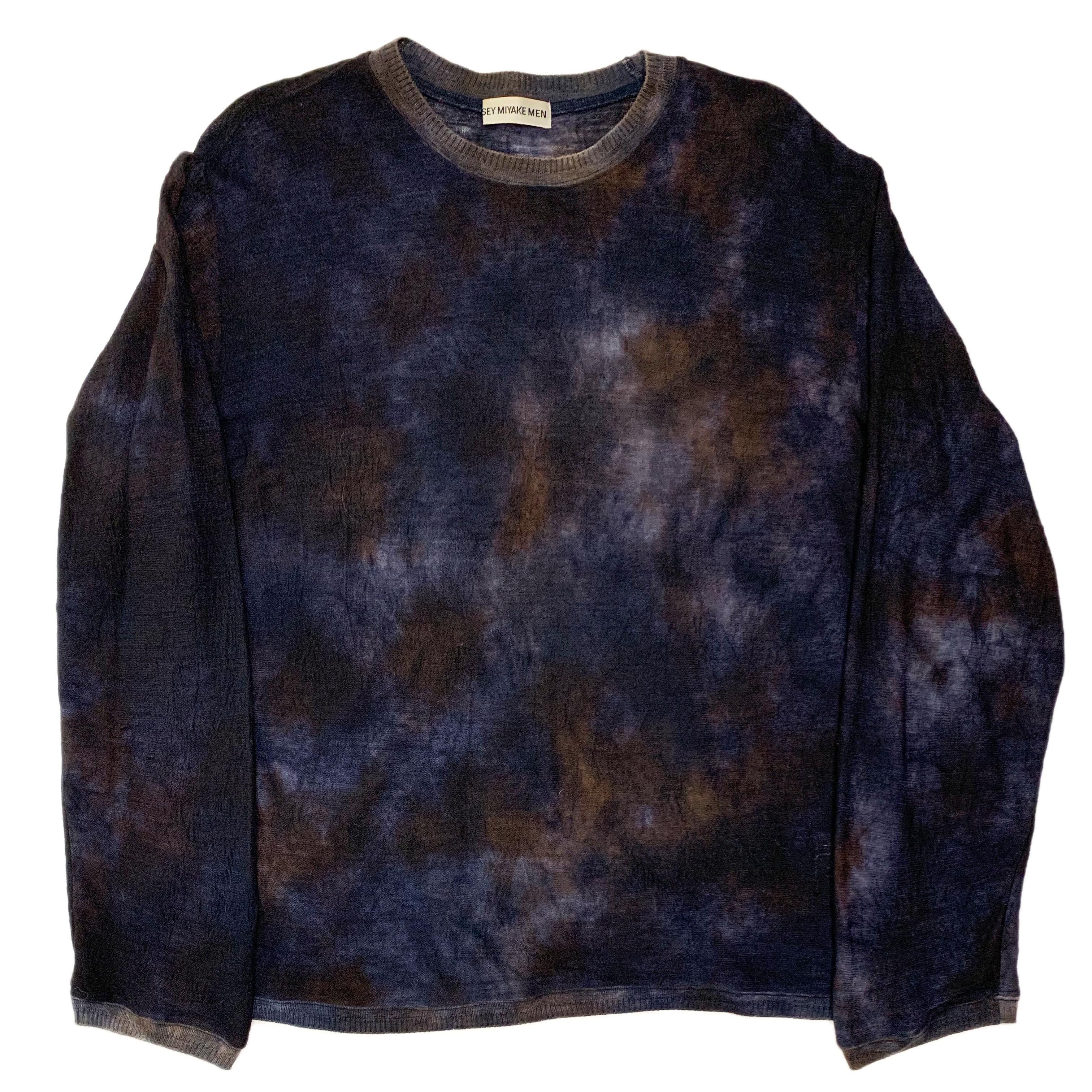 image of Issey Miyake Aw99 Dark Tie-Dye Sweater in Black Tie Dye, Men's (Size Medium)