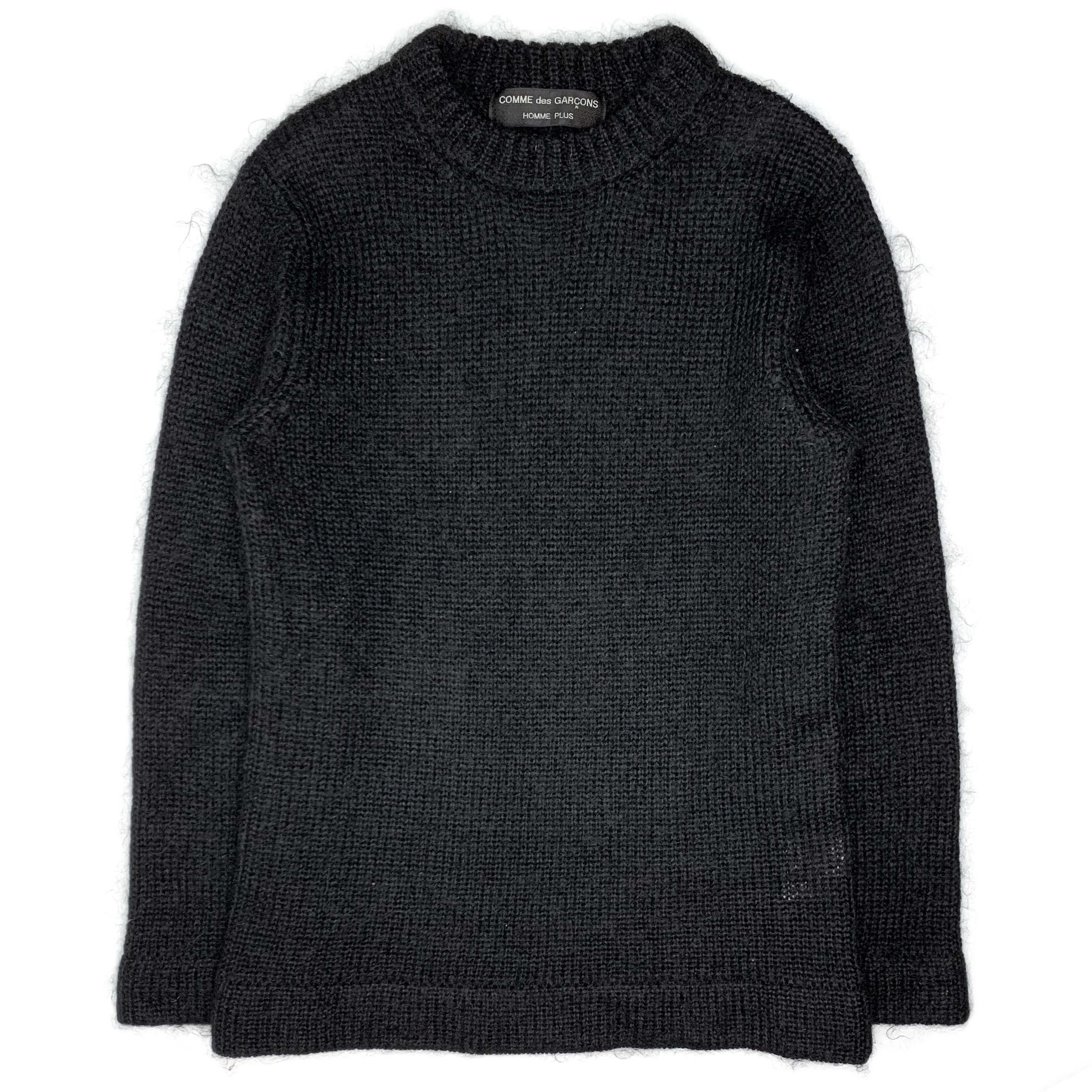 Pre-owned Comme Des Garcons X Comme Des Garcons Homme Plus Aw95 Knit Wool-nylon Sweater In Black