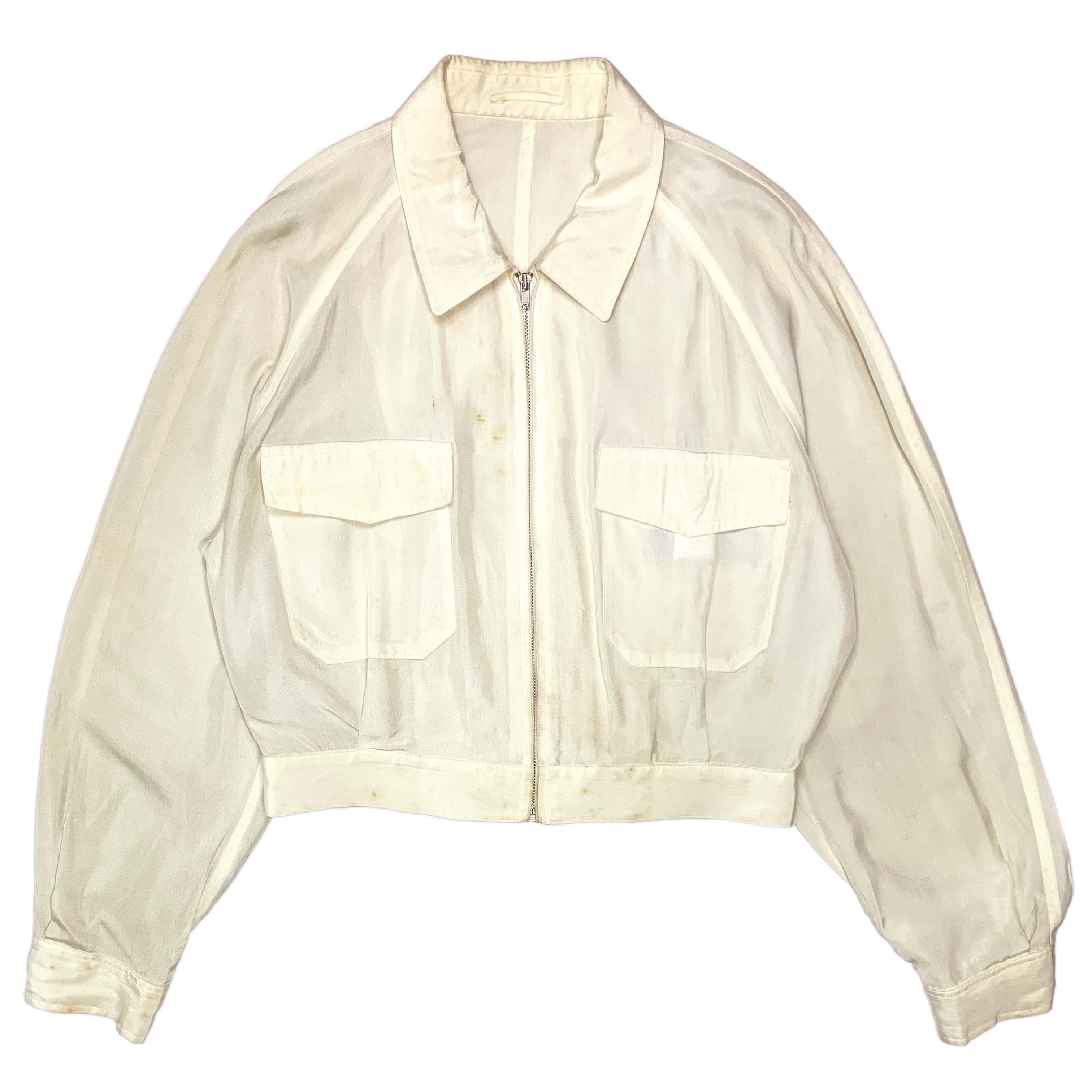 Comme des Garcons × Comme des Garcons Homme × Comme des Garcons Homme Plus SS87 Short Acetate Jacket & Cotton Pants Size 48S - 2 Thumbnail