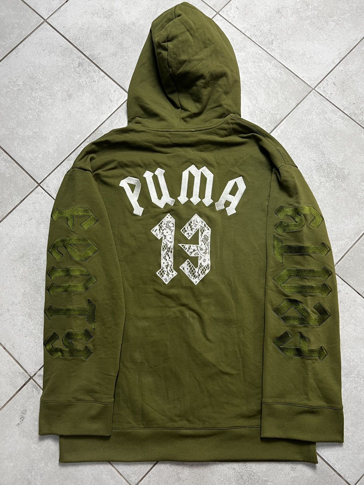 Fenty × Puma Puma Fenty By Rihanna Fleece Hoody With Harness Green Womens Size ONE SIZE - 1 Thumbnail