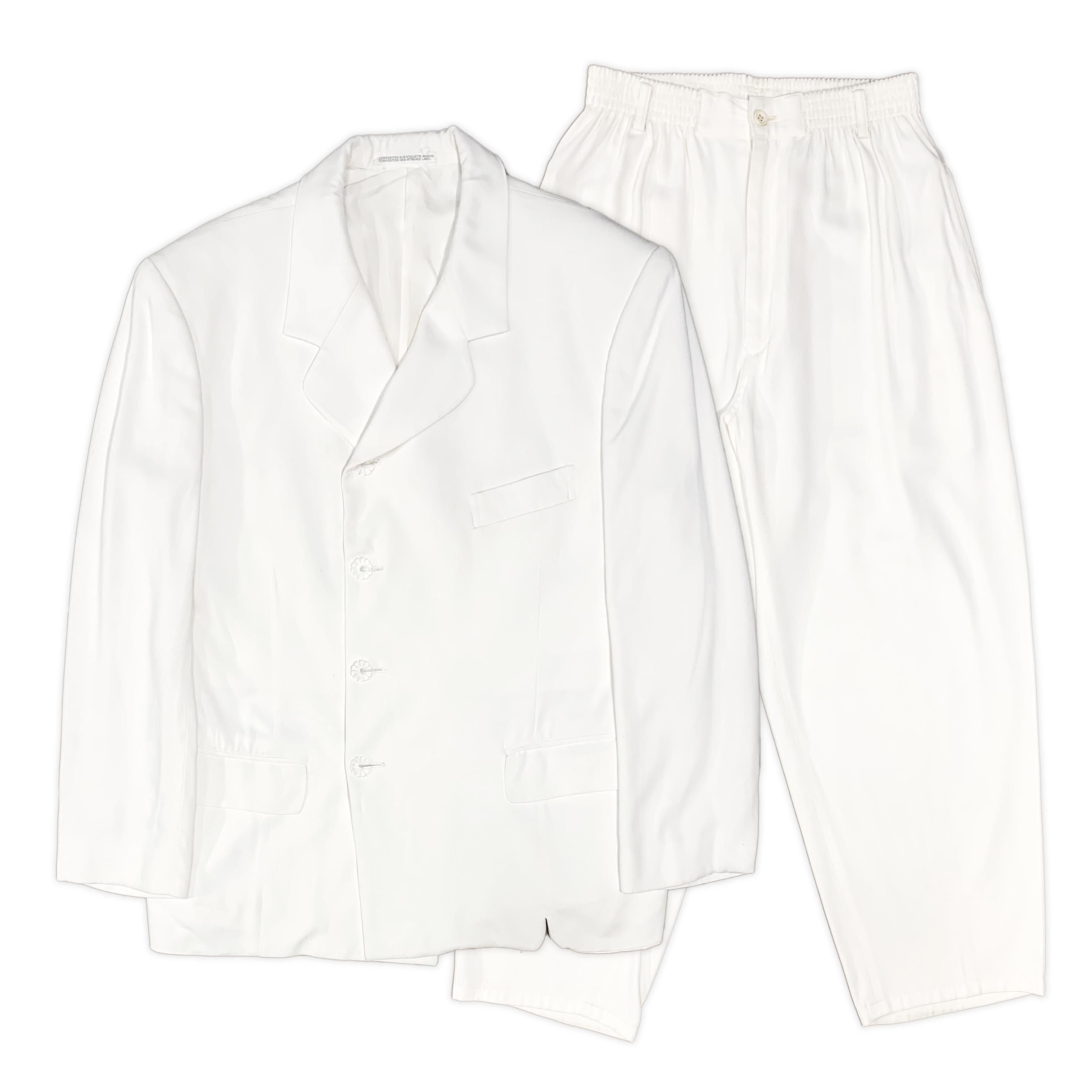 Yohji Yamamoto SS89 Oversized Rayon Suit with Flower-Shaped Buttons Size 50L - 2 Thumbnail