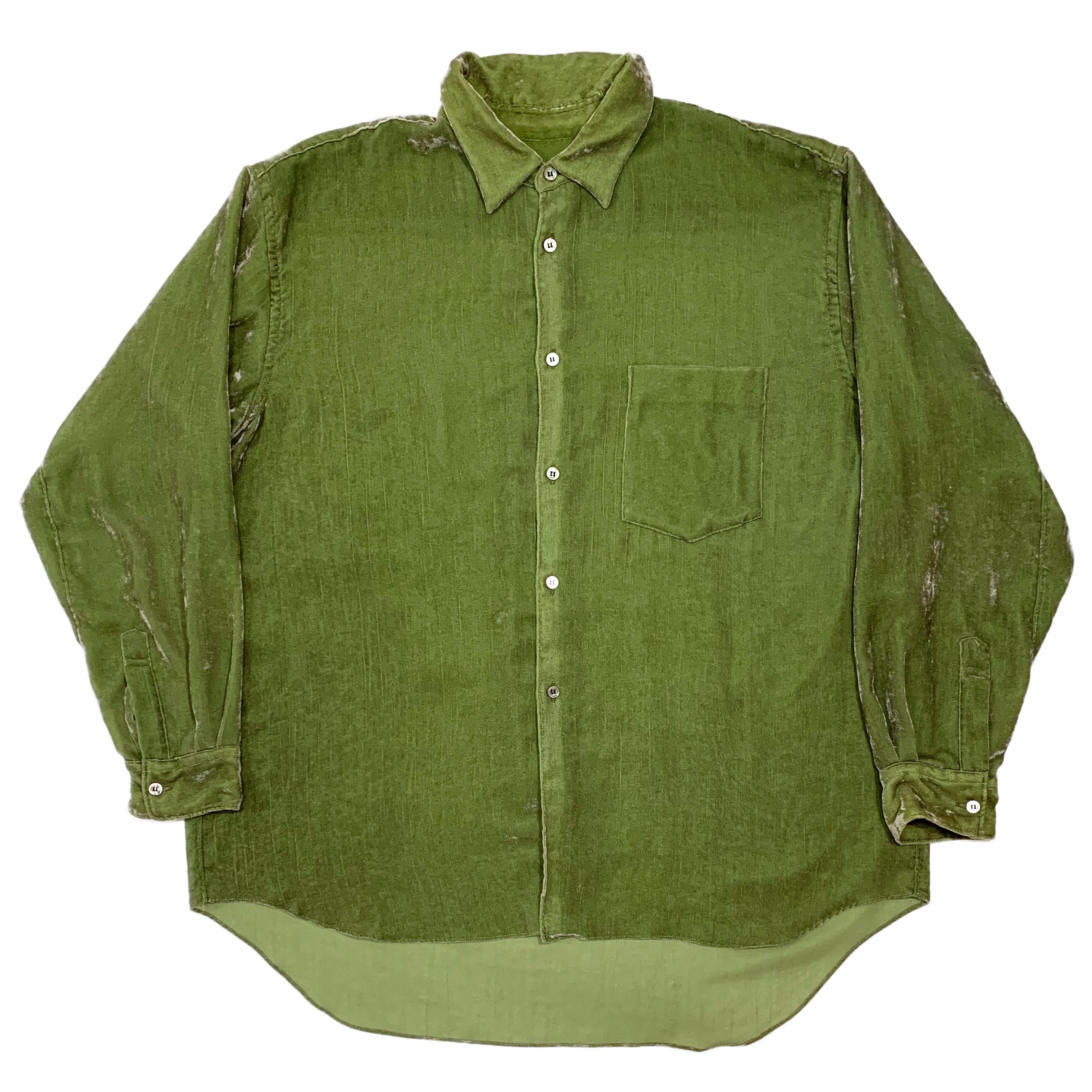 Comme des Garcons × Comme des Garcons Homme Plus AW91 Sheer Rayon-Polyester Blend Velour Shirt Size US L / EU 52-54 / 3 - 1 Thumbnail