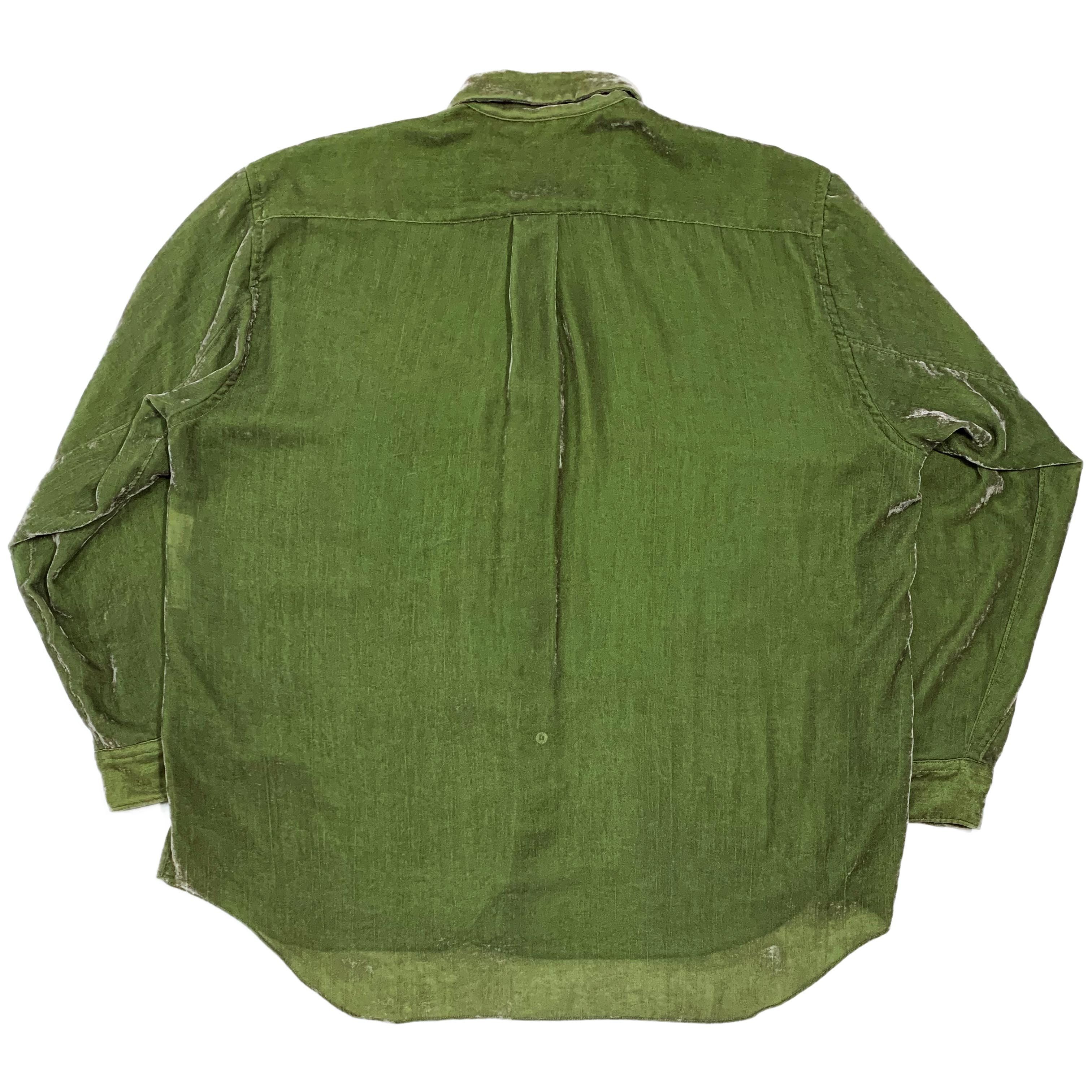 Comme des Garcons × Comme des Garcons Homme Plus AW91 Sheer Rayon-Polyester Blend Velour Shirt Size US L / EU 52-54 / 3 - 3 Thumbnail