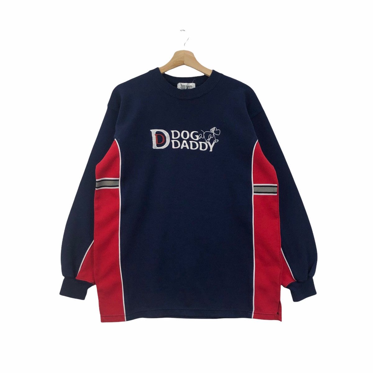 Vintage Dog Daddy Spell Out Embroidery Crewneck Jumper
