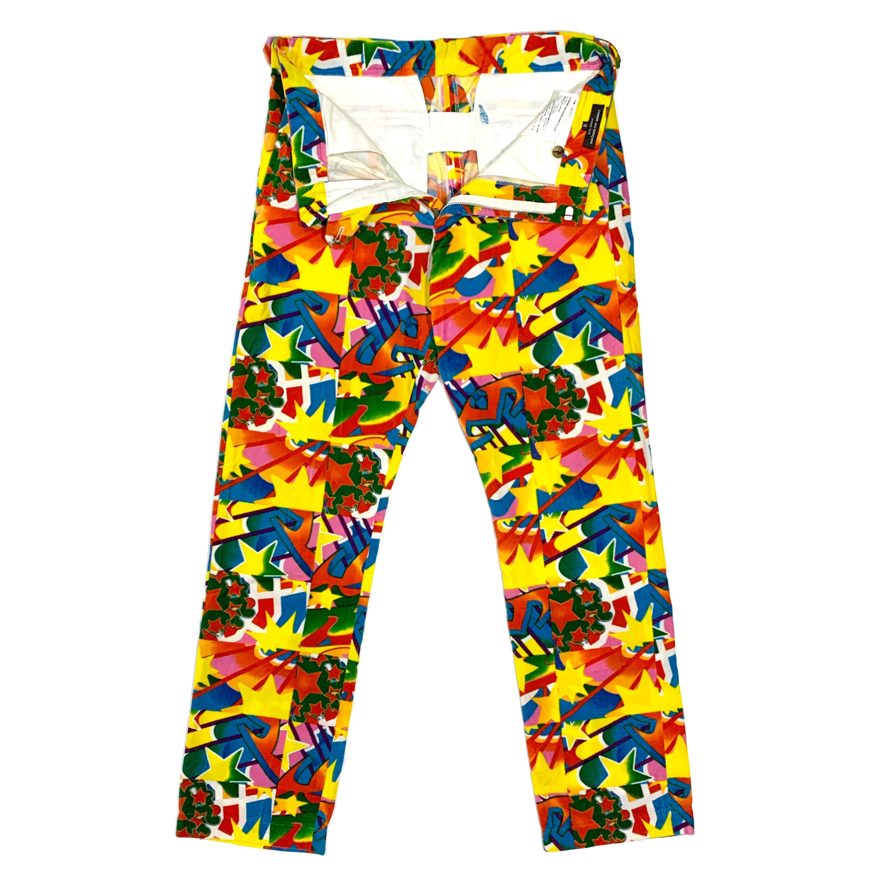 Comme des Garcons × Comme des Garcons Homme Plus AW01 Psychedelic Velour Pants Size US 30 / EU 46 - 2 Thumbnail