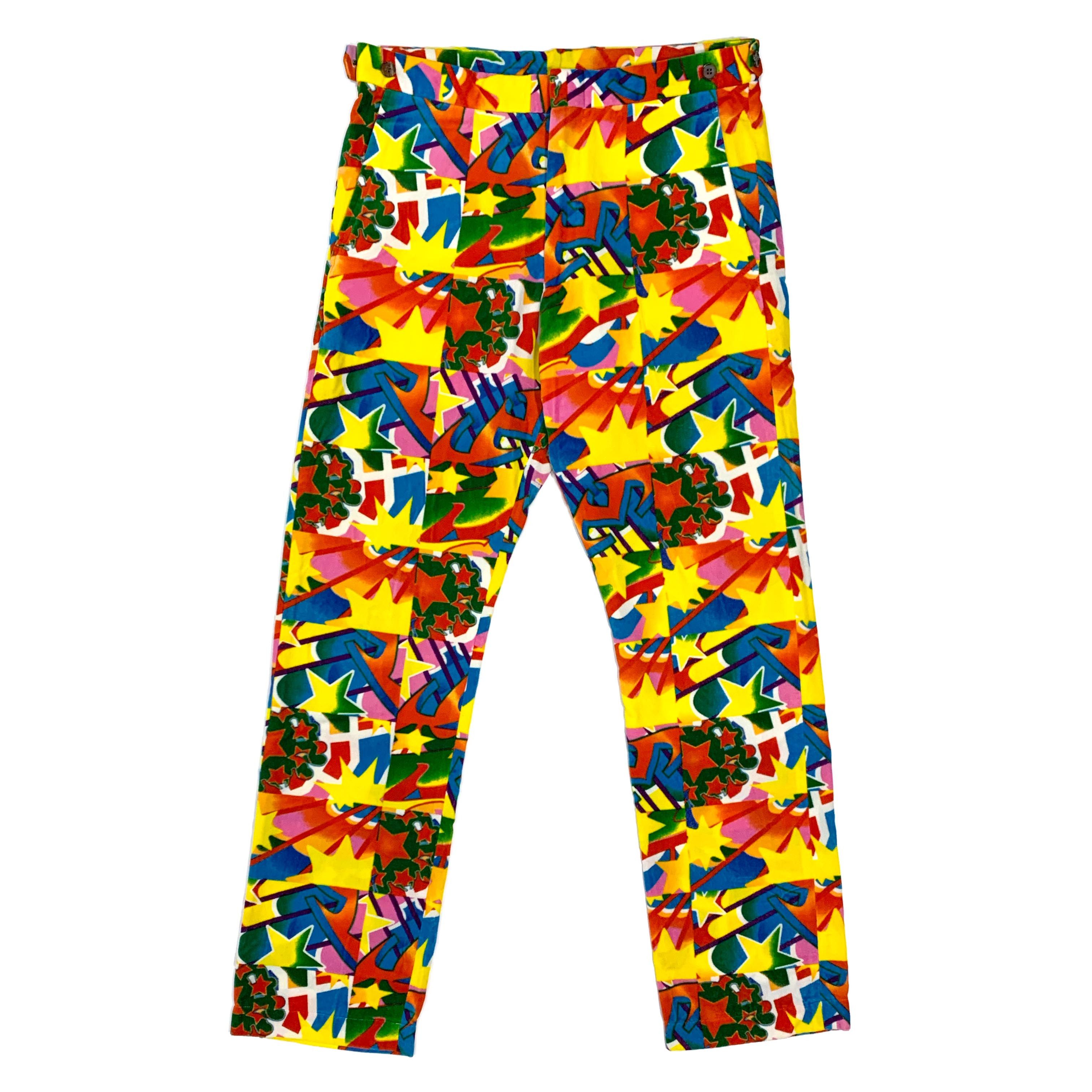 image of Comme Des Garcons x Comme Des Garcons Homme Plus Aw01 Psychedelic Velour Pants, Men's (Size 30)