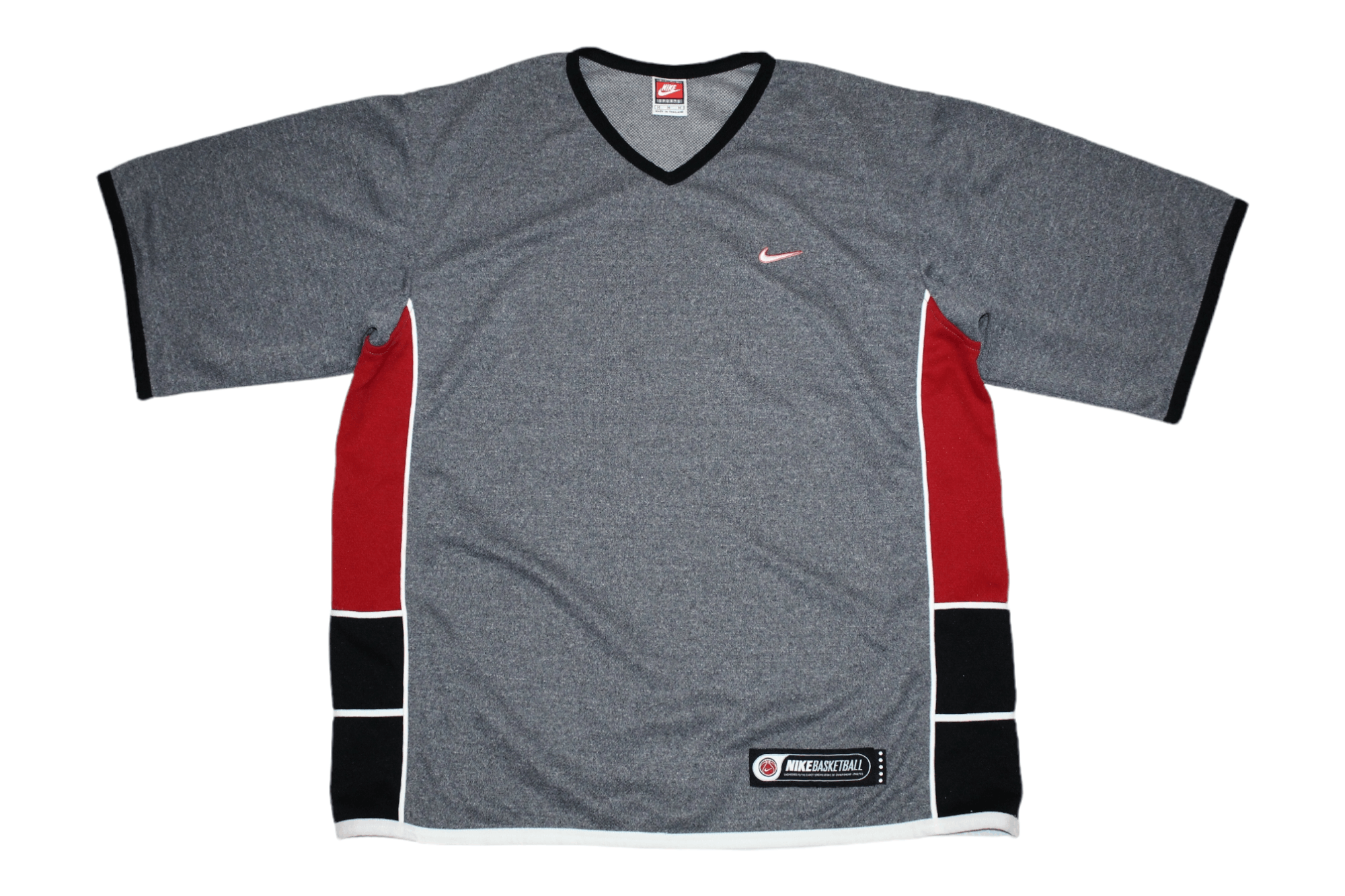 Nike Vtg 90s Nike Basketball Swoosh Embroid V-neck Jersey Size US M / EU 48-50 / 2 - 1 Thumbnail