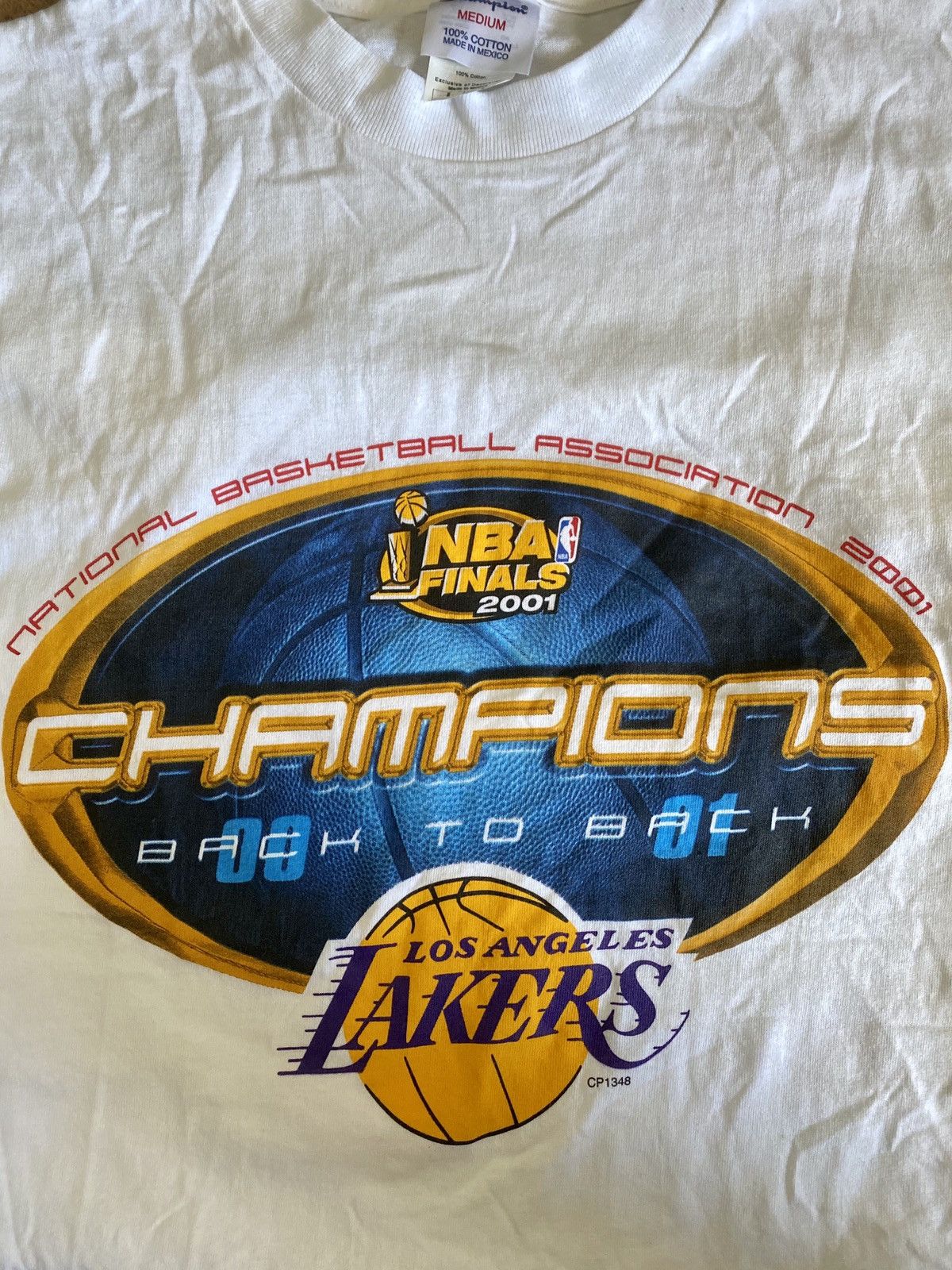 Champion Vintage 2000-2001 LA Lakers NBA Finals Championship T-Shirt Size US M / EU 48-50 / 2 - 2 Thumbnail
