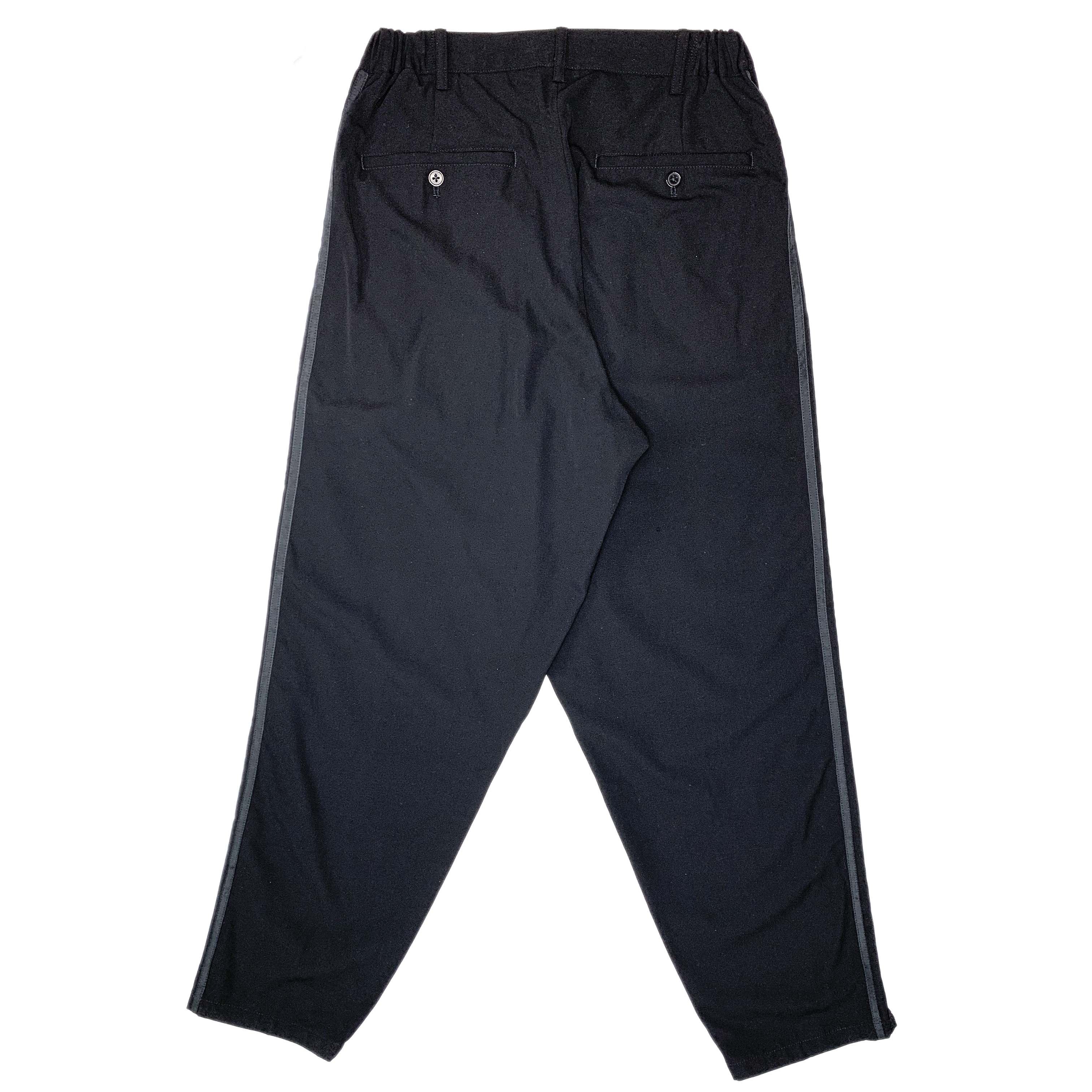 Adidas × Y's for Men × Yohji Yamamoto AW89 Black-on-Black Adidas 3-Stripes Wool Pants Size US 30 / EU 46 - 3 Thumbnail