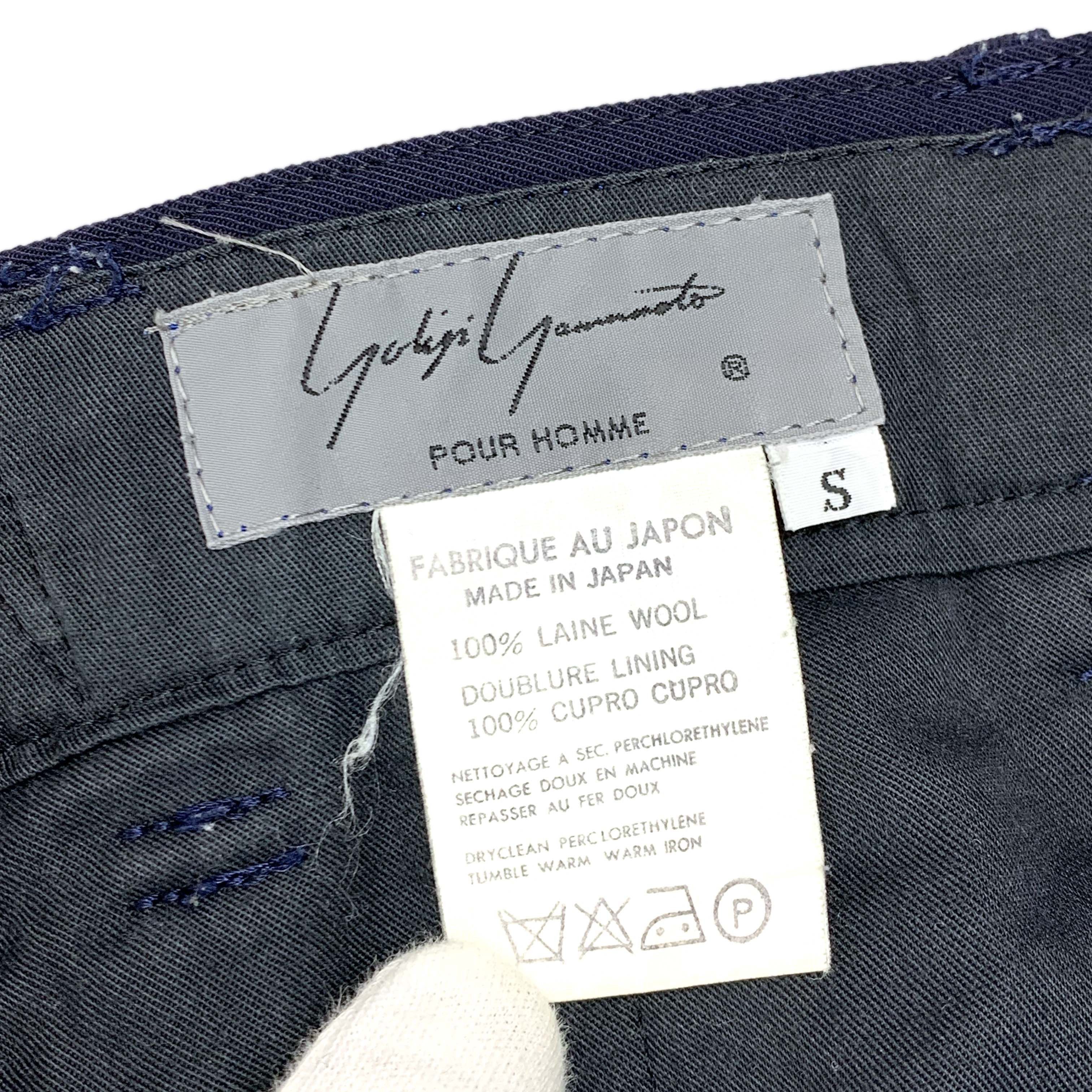 Adidas × Y's for Men × Yohji Yamamoto AW89 White-on-Navy Adidas 3-Stripes Wool Pants Size US 30 / EU 46 - 6 Thumbnail