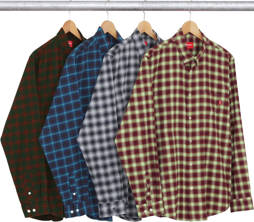 Supreme F/W16 Black Shadow Plaid Flannel sz M Size US M / EU 48-50 / 2 - 4 Thumbnail