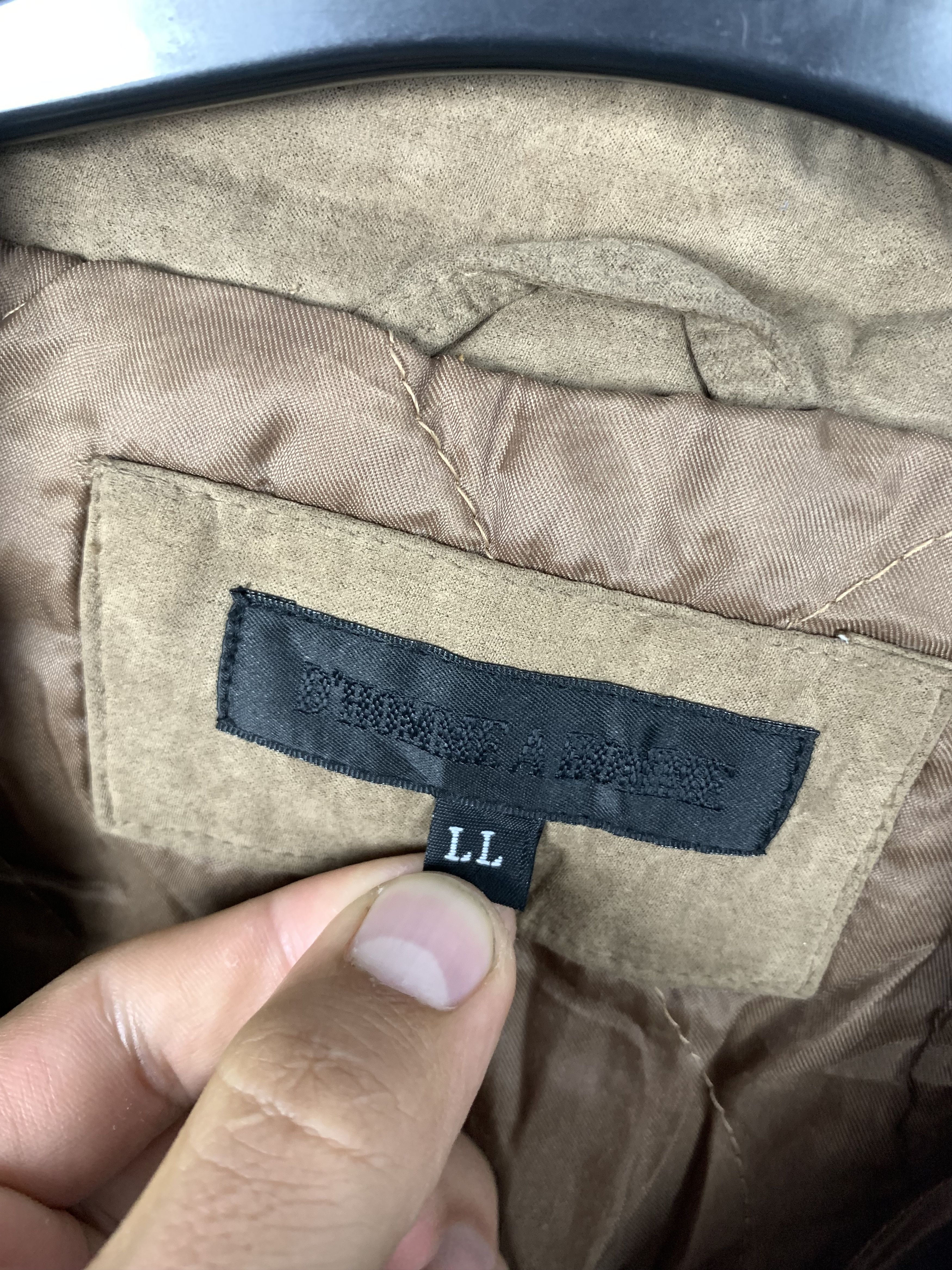 Armoire D'Homme D'Homme A Homme Vintage Suede Leather Mens Jacket Size US L / EU 52-54 / 3 - 3 Thumbnail
