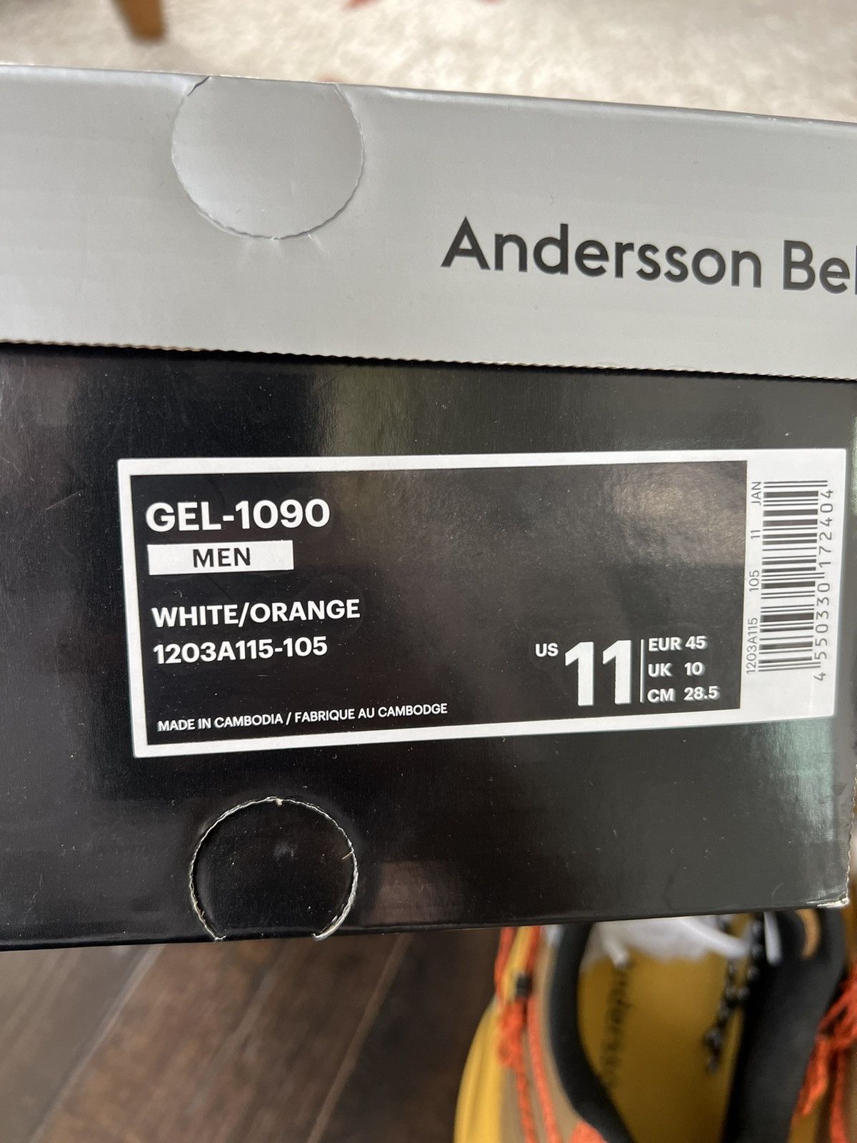 Andersson Bell × Asics Andersson Bell x Asics Gel-1090 White/Orange Size US 11 / EU 44 - 7 Thumbnail
