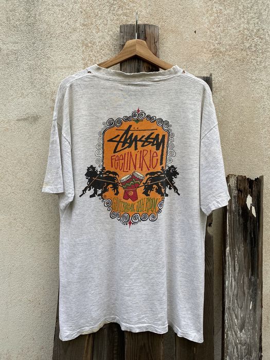 Vintage Vintage 80s Stussy Feelin Irie Distressed Tee | Grailed