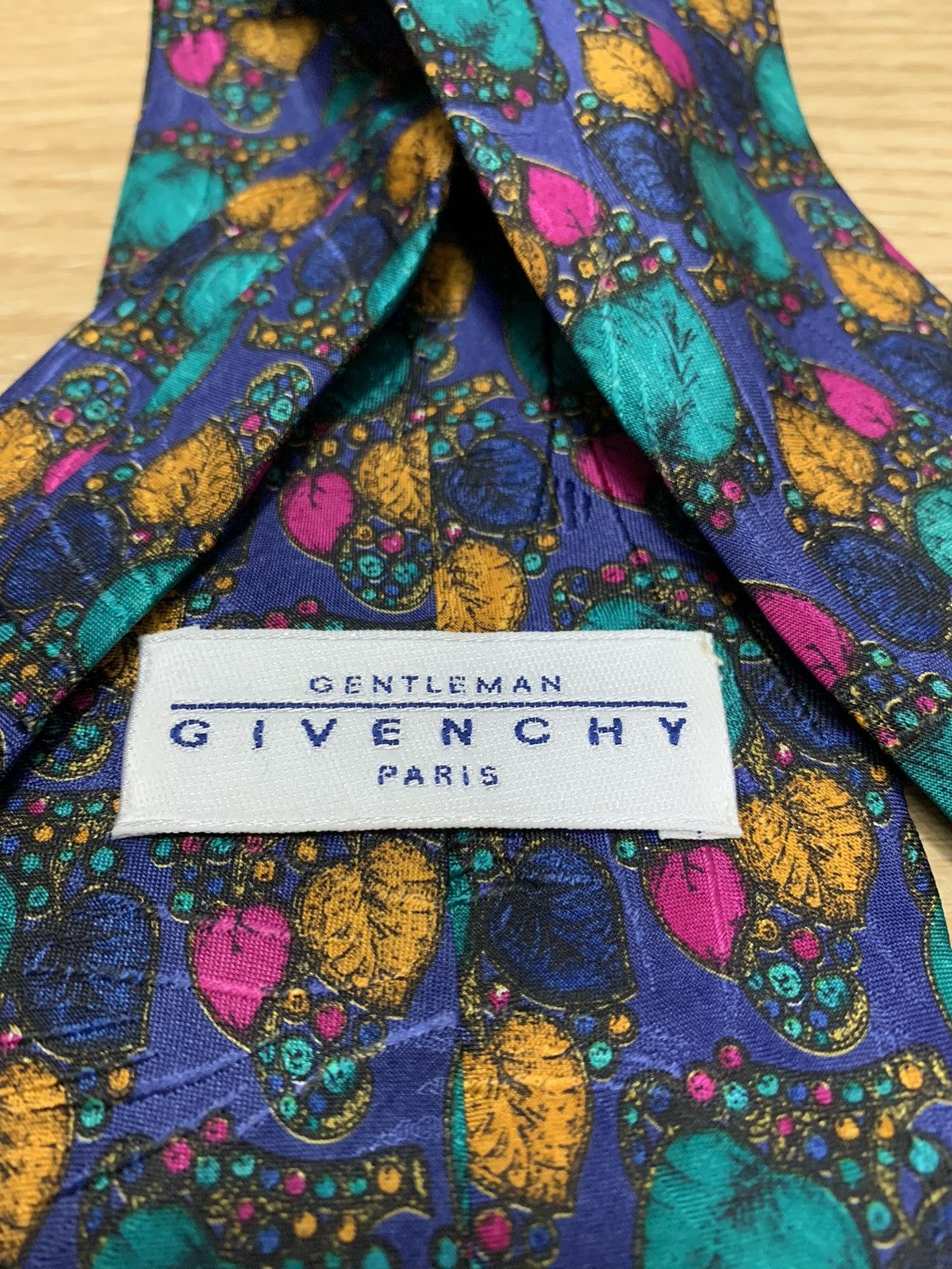 Givenchy Givenchy Gentleman Multi Colour Leaf Printed Tie Size ONE SIZE - 4 Thumbnail