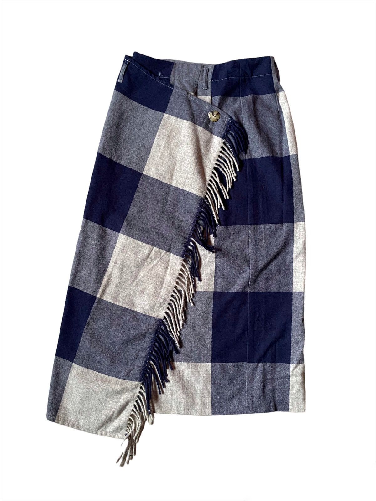 Issey Miyake 💥Vintage Issey Miyake Tartan Button Skirt Size 27" / US 4 / IT 40 - 1 Thumbnail