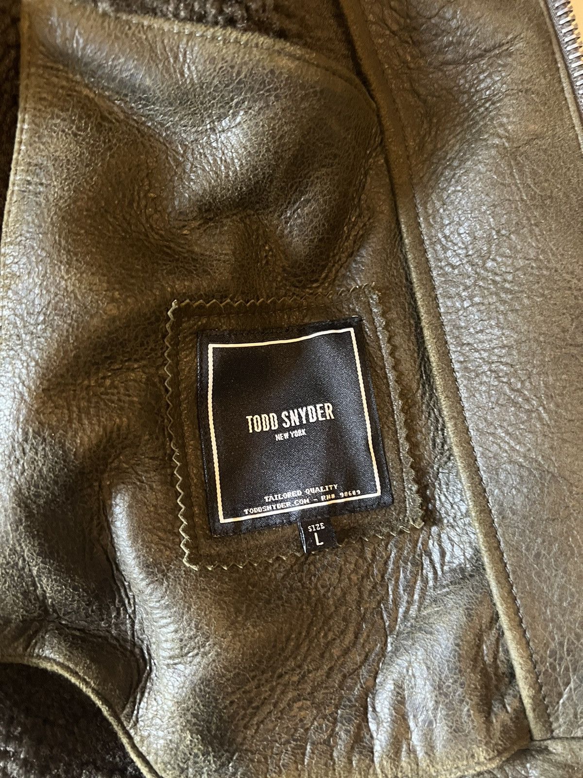 Todd Snyder Olive Shearing Aviator jacket Size US L / EU 52-54 / 3 - 3 Thumbnail
