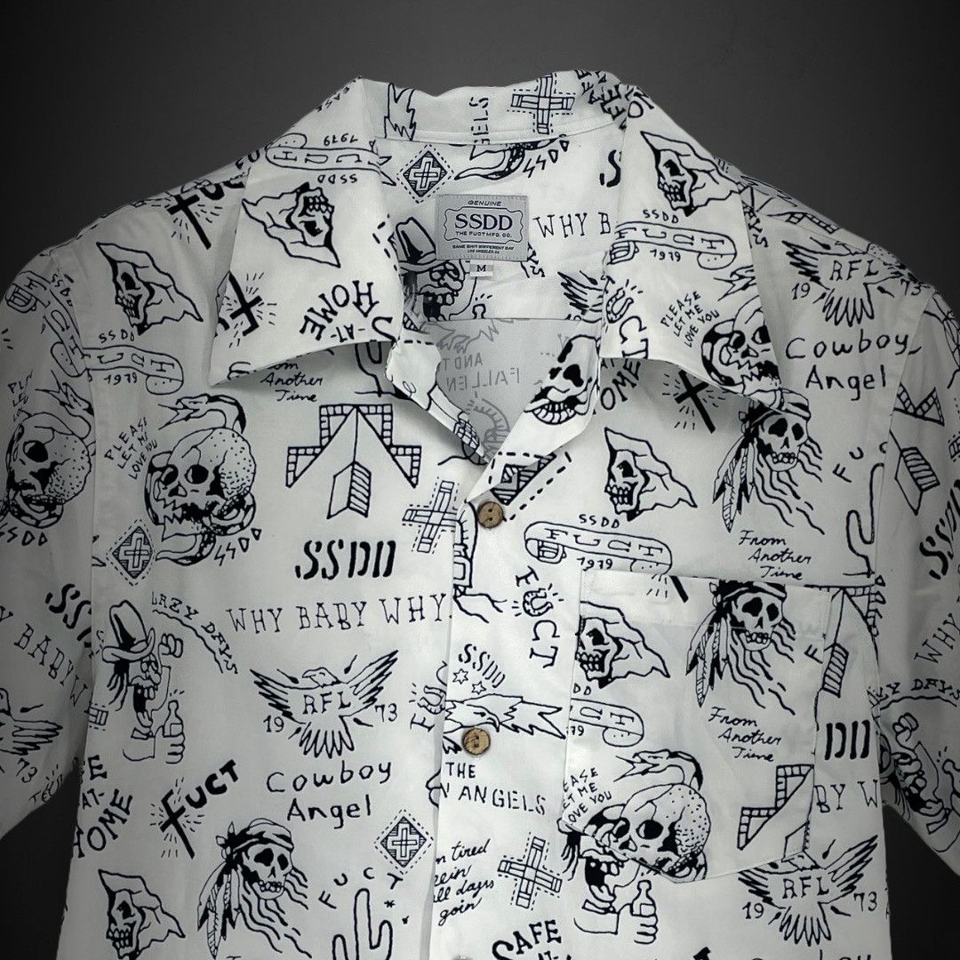 FUCT ‘Same Shit, Different Day’ - Silk - S/S Open Collar Shirt Size US M / EU 48-50 / 2 - 2 Thumbnail