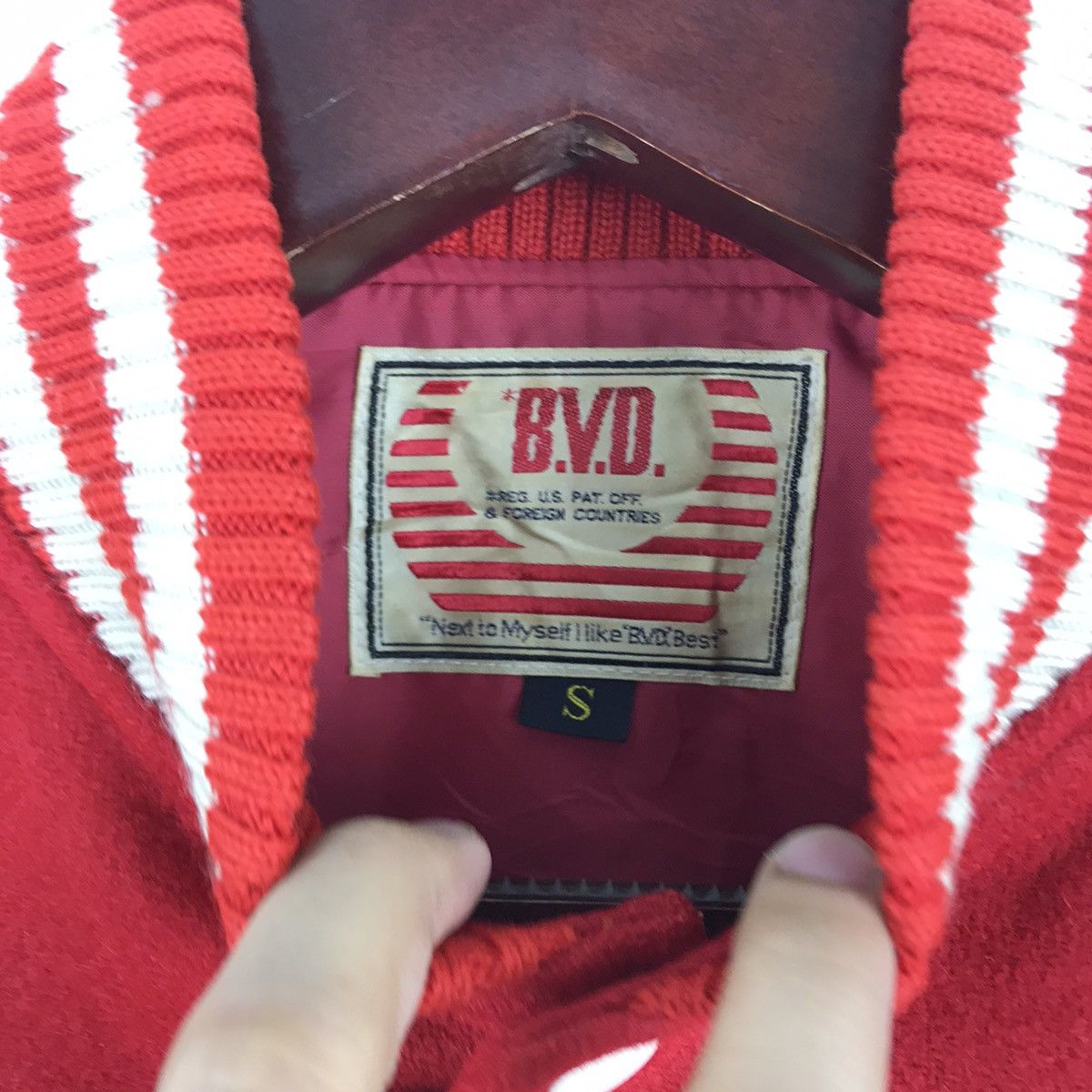 Varsity Jacket B.V.D Campus Wool Varsity Jacket Red J92 Size US S / EU 44-46 / 1 - 4 Thumbnail