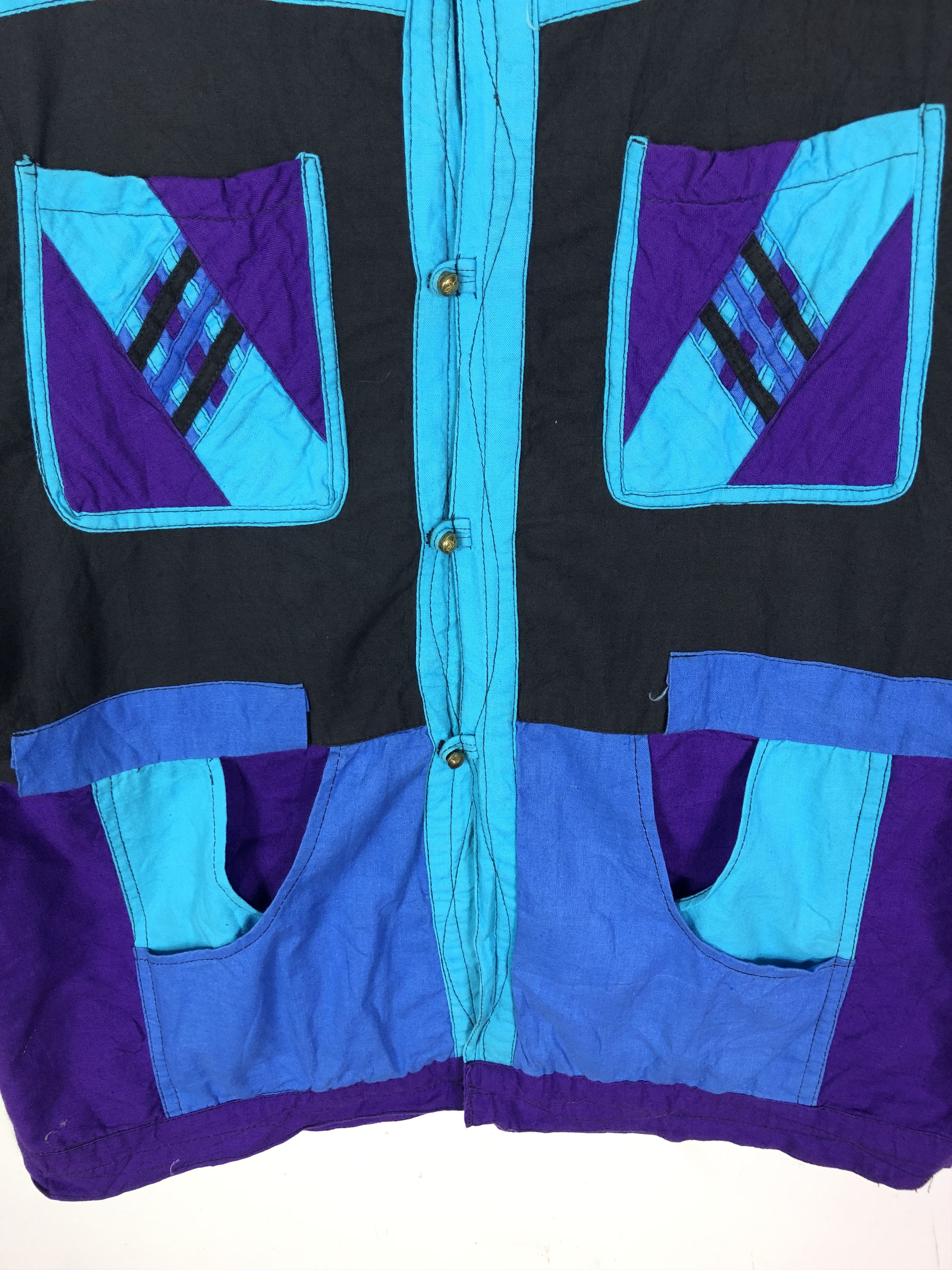 Japanese Brand VINTAGE 80’S COLOURBLOCKS LIGHT JACKET Size US M / EU 48-50 / 2 - 8 Thumbnail