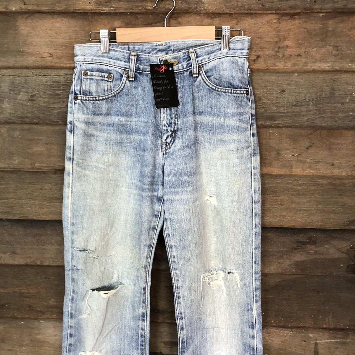 Edwin Edwin Blue Distressed Denim Pants #5130 Size US 29 - 2 Thumbnail